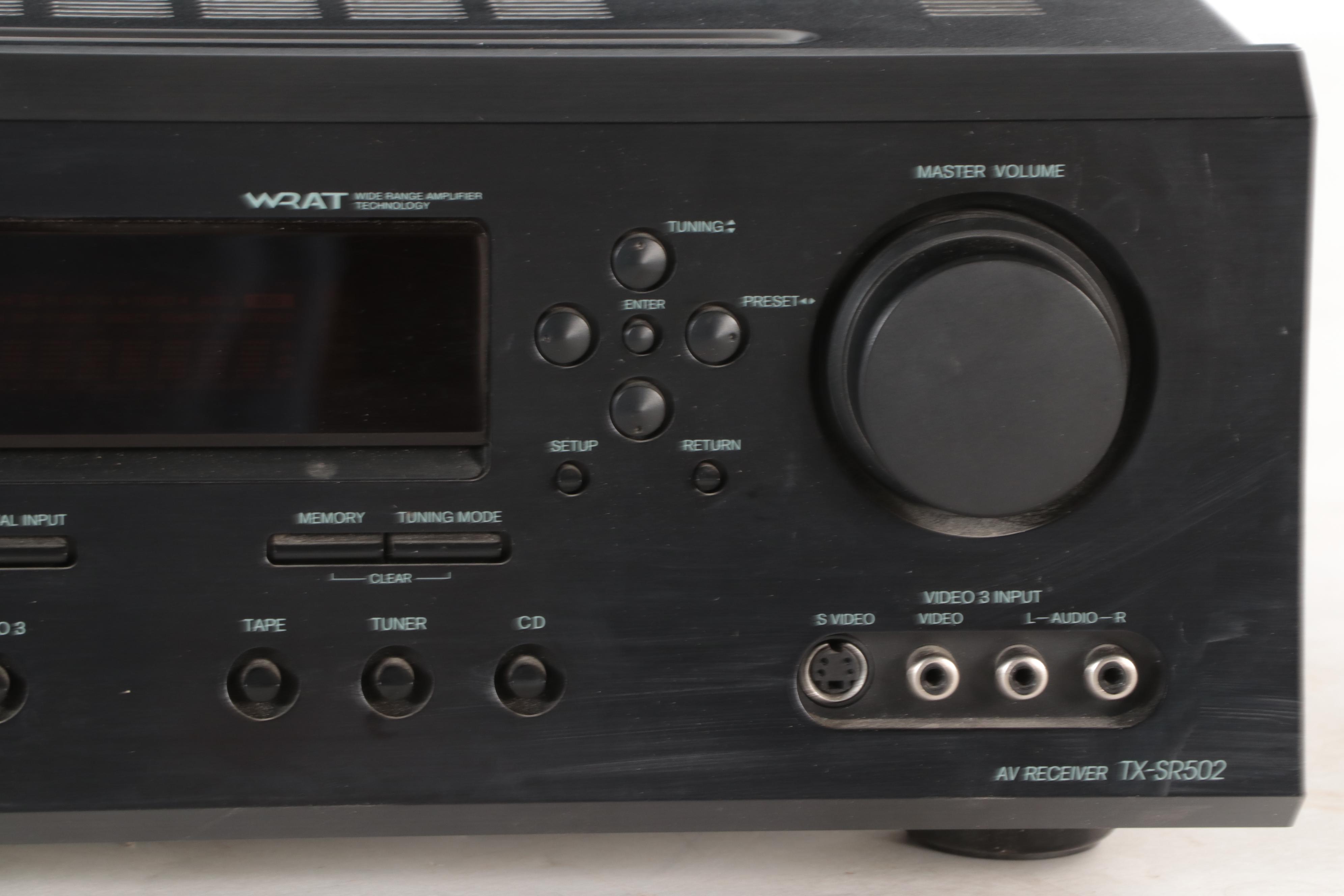 Onkyo AV Receiver and JL Audio Speaker in Cabinet, ca. 2004