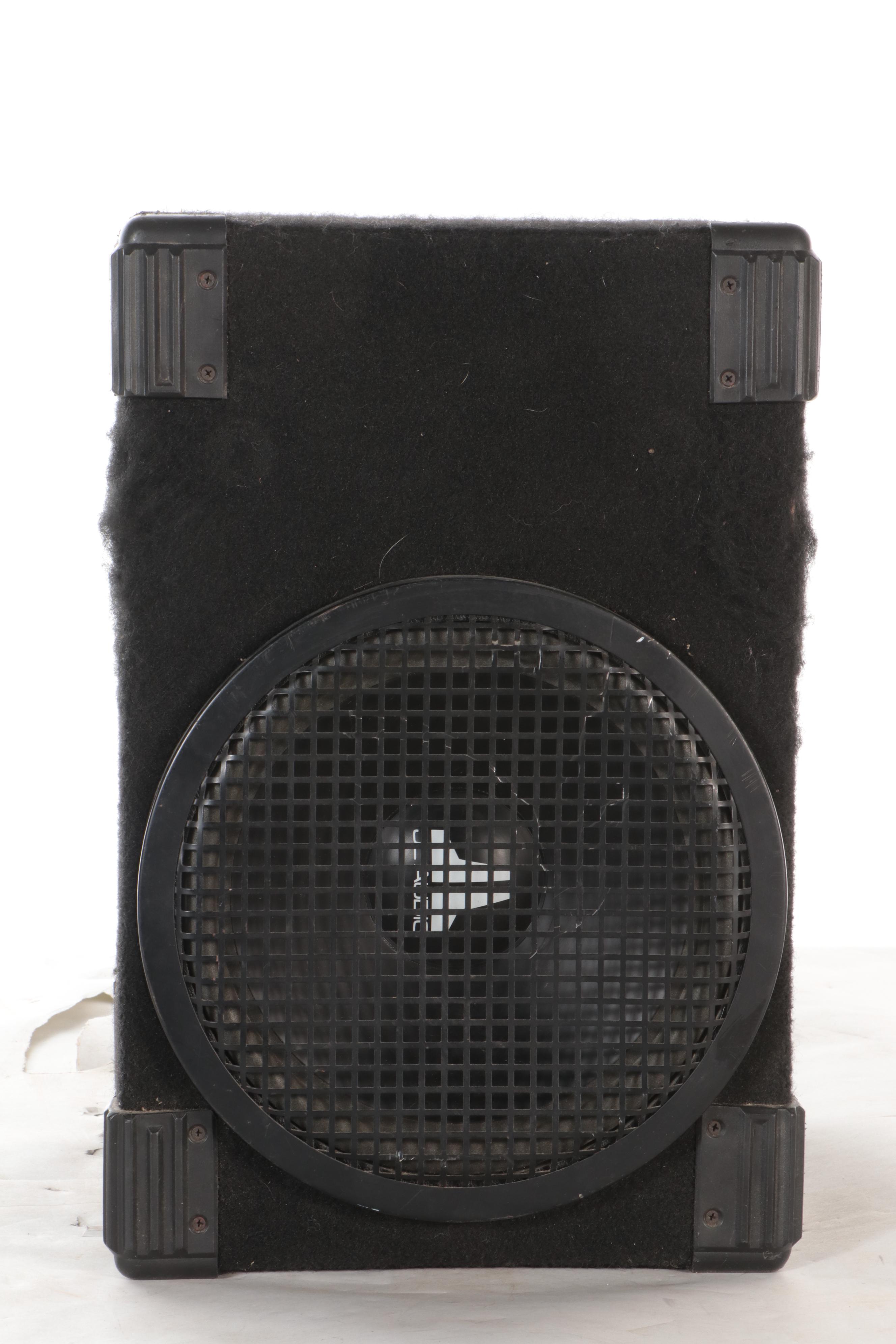 Onkyo AV Receiver and JL Audio Speaker in Cabinet, ca. 2004