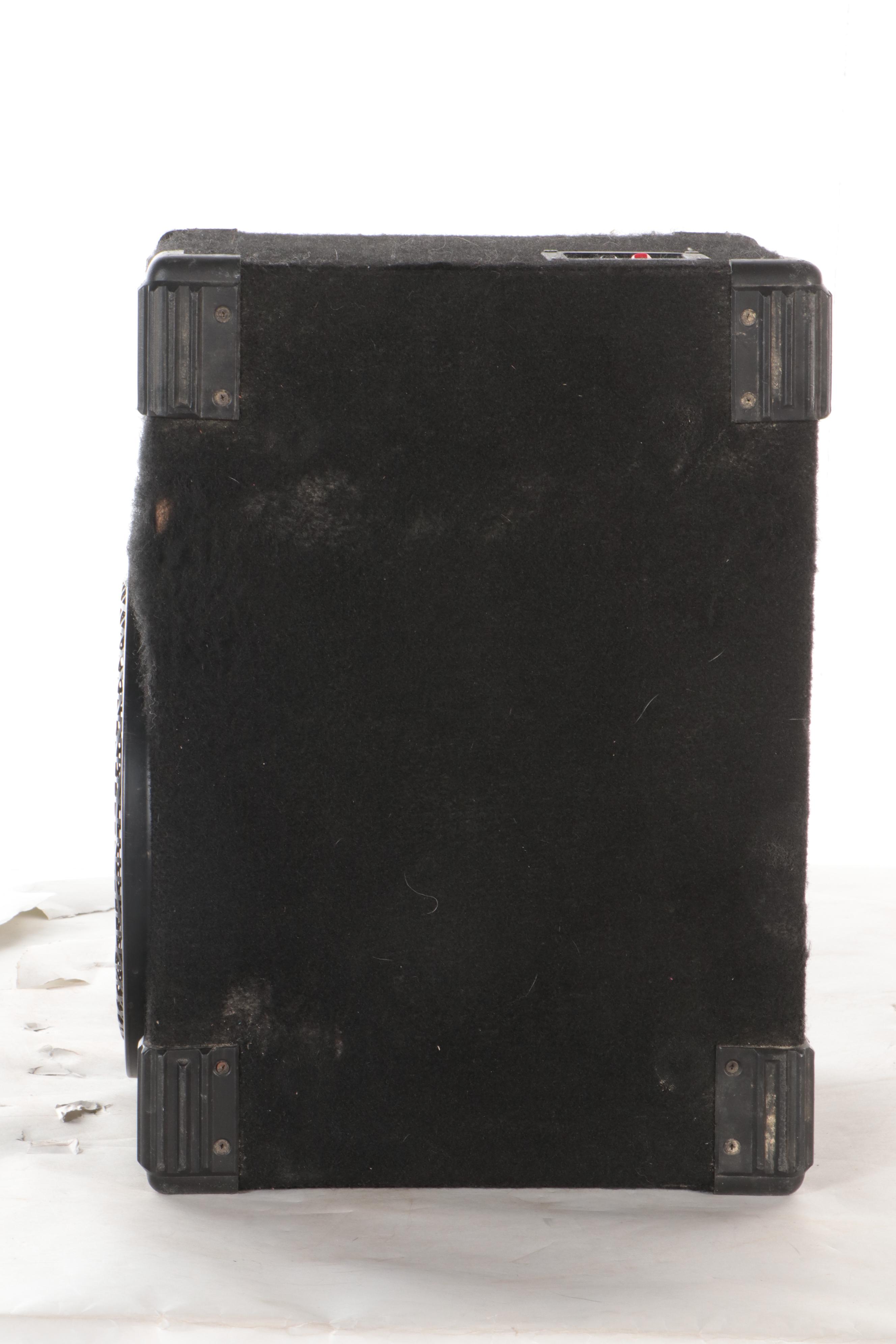 Onkyo AV Receiver and JL Audio Speaker in Cabinet, ca. 2004