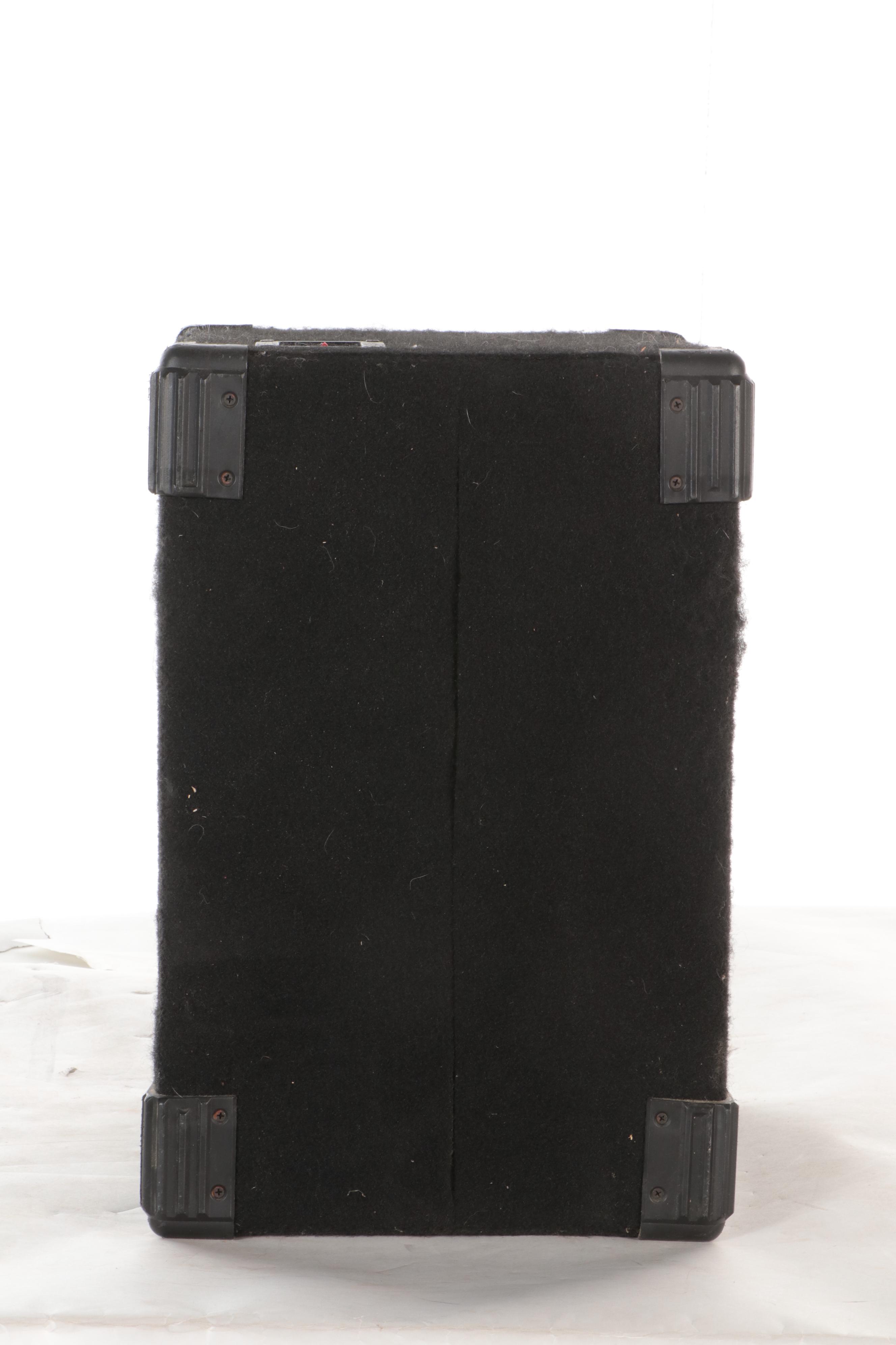 Onkyo AV Receiver and JL Audio Speaker in Cabinet, ca. 2004