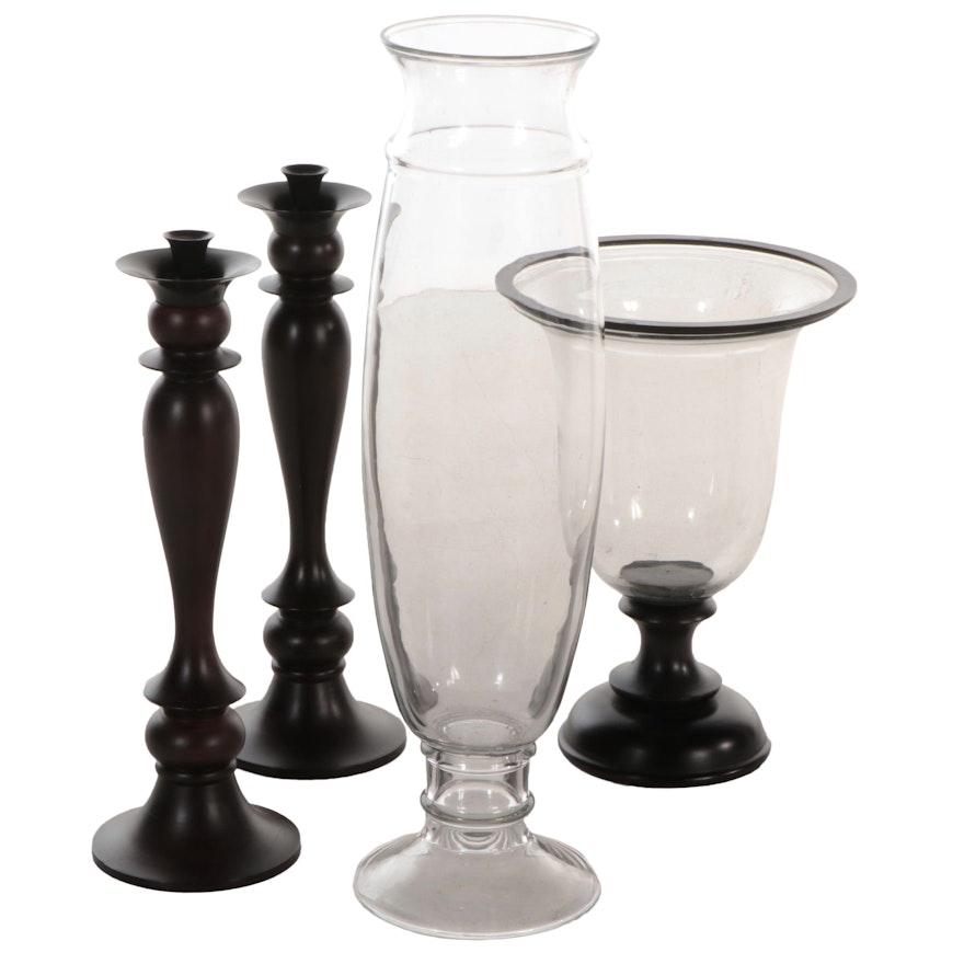 Pottery Barn Hurricane Candle Holders and Candlesticks