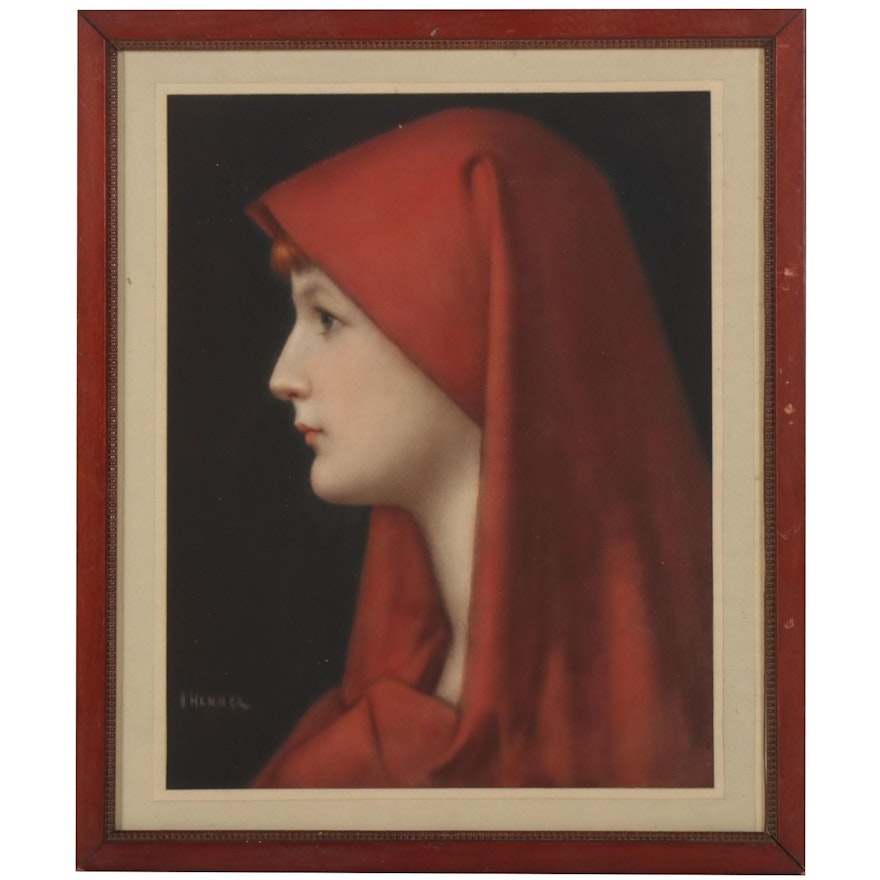 Hand-Colored Collotype After Jean-Jacques Henner "Fabriola"