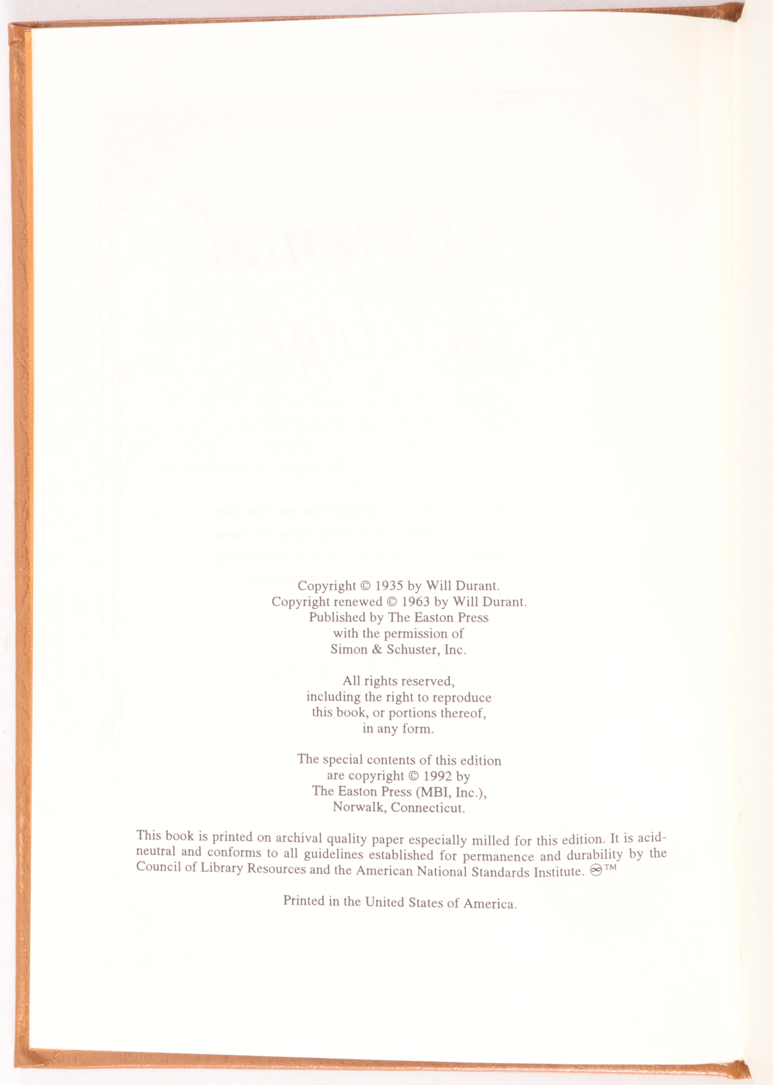 Easton Press "The Story of Civilization" Full 11-Volume Set