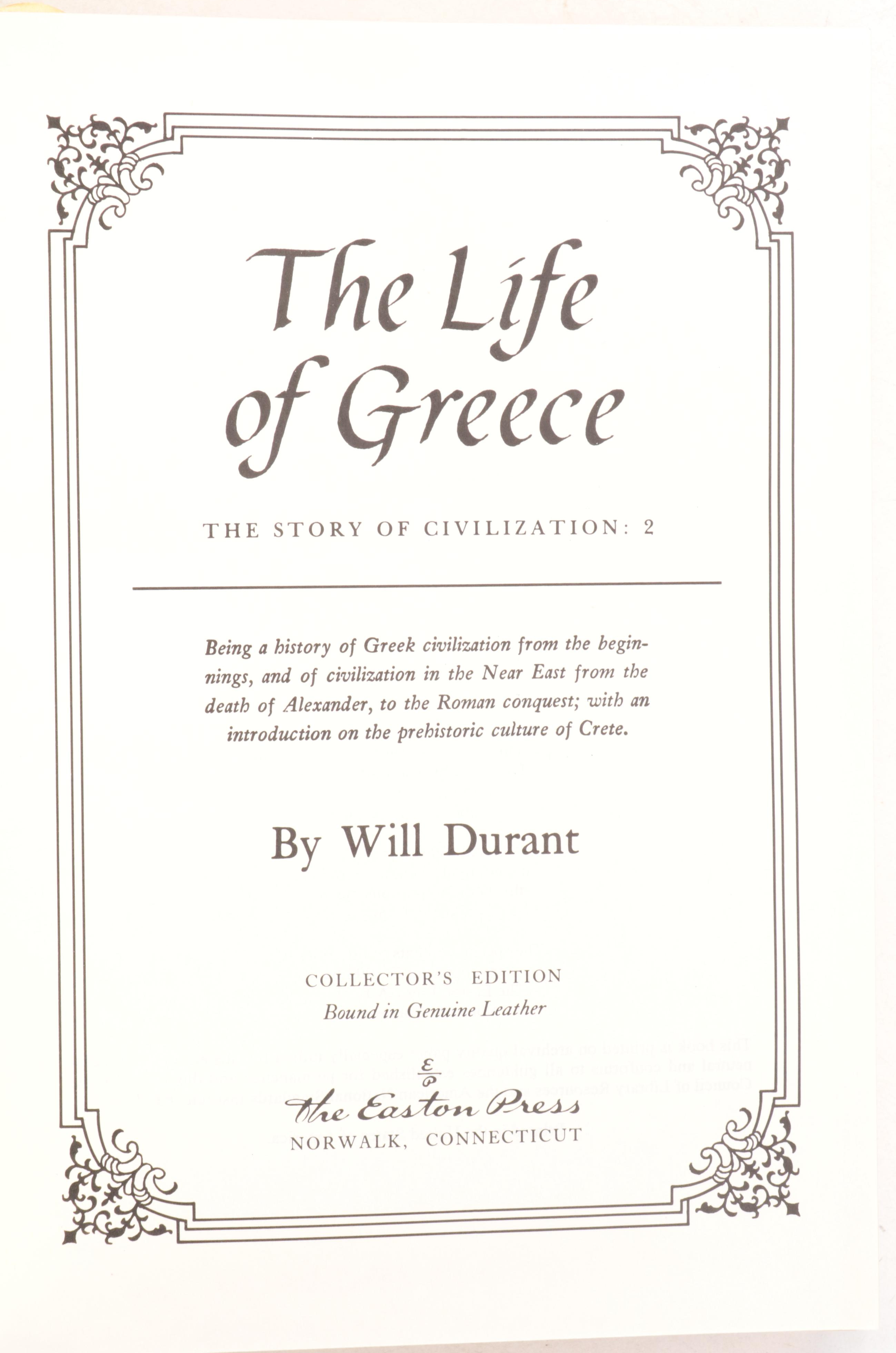 Easton Press "The Story of Civilization" Full 11-Volume Set