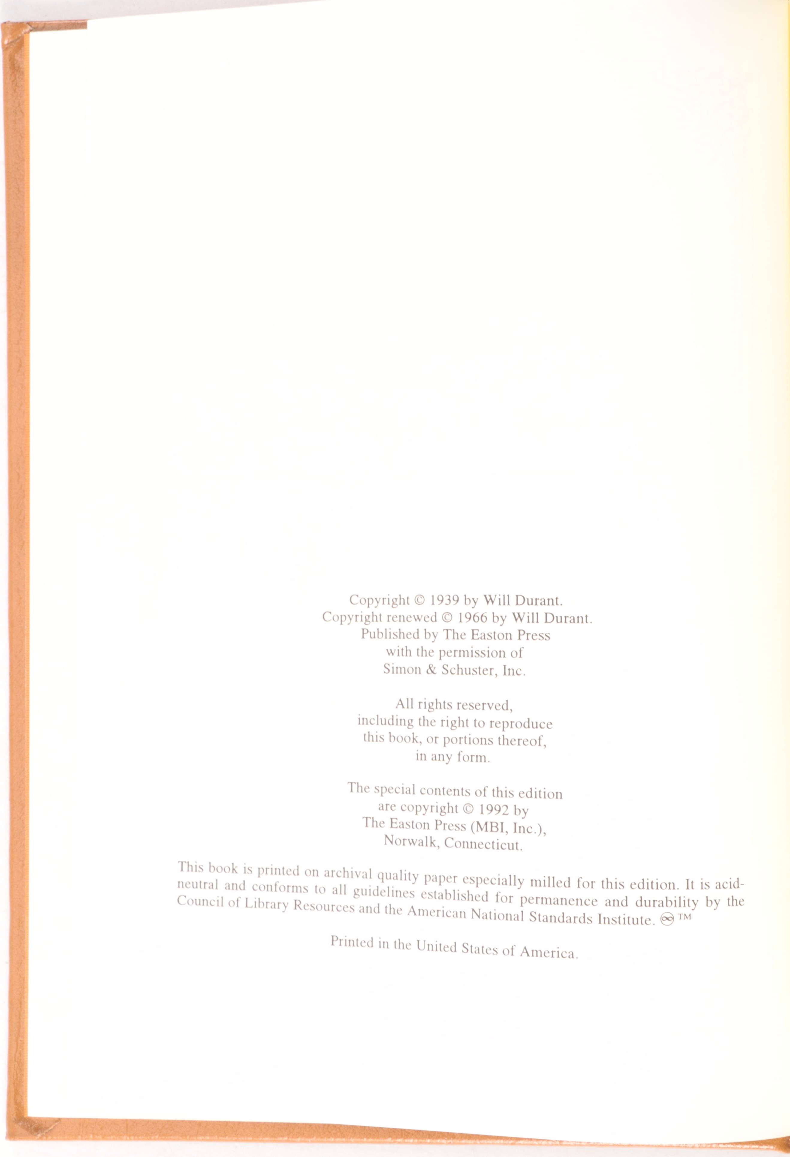 Easton Press "The Story of Civilization" Full 11-Volume Set