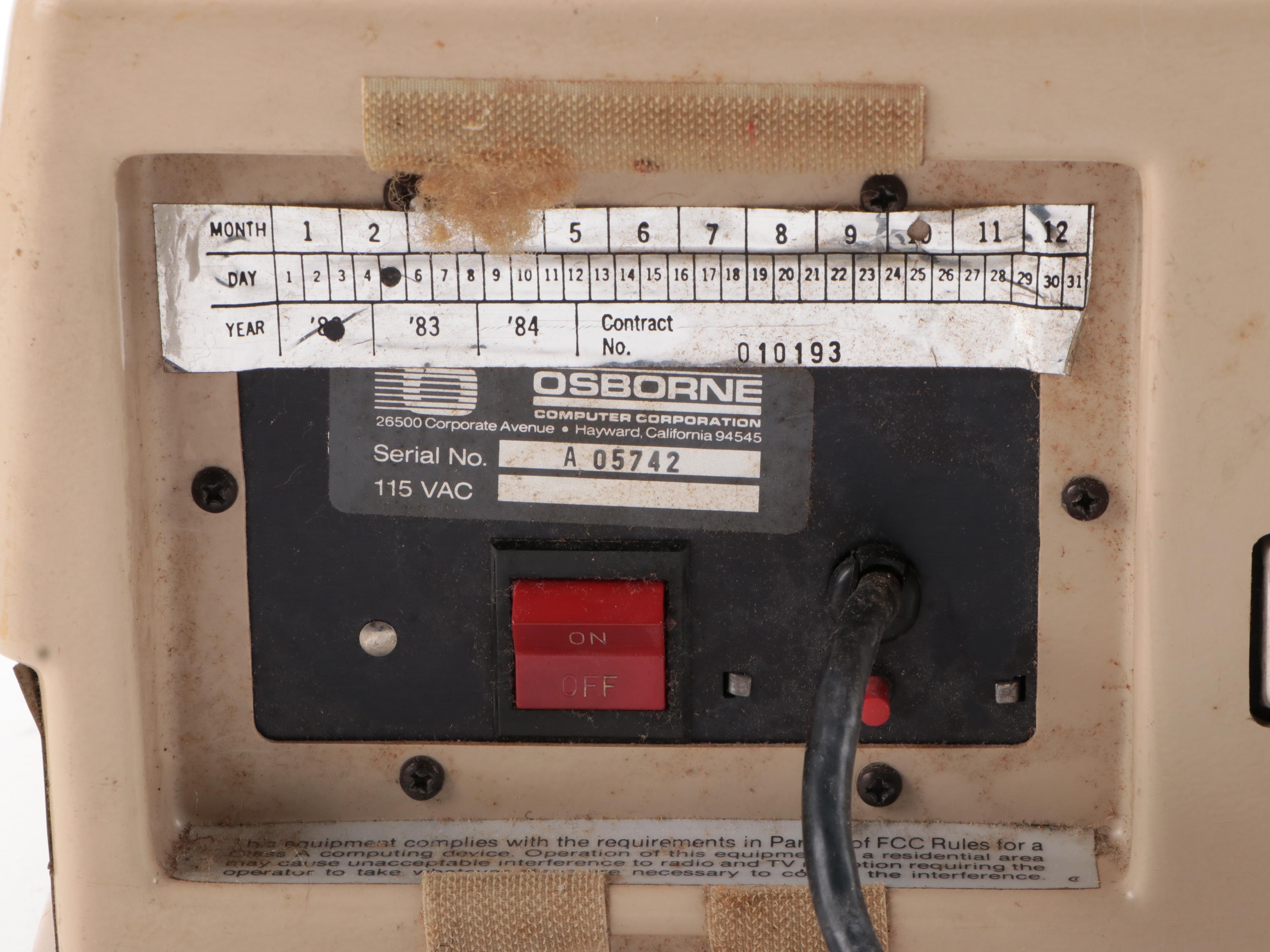 Osborne 1 Portable Microcomputer with Keyboard Template, 1982
