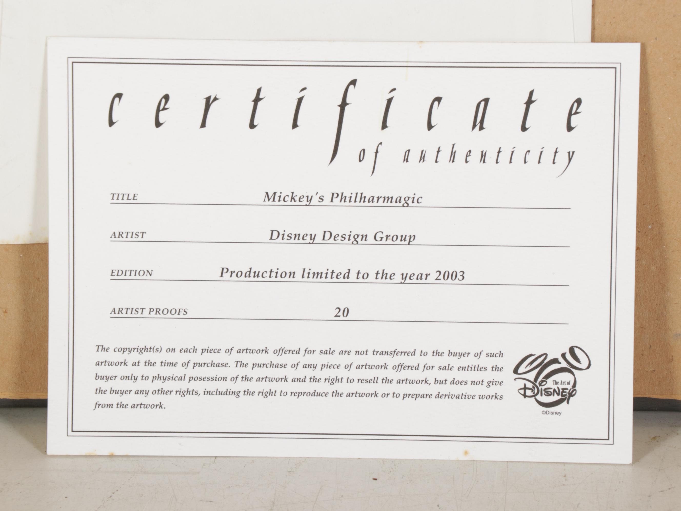Disney Design Group Offset Lithograph "Mickey's Philharmagic," 2003