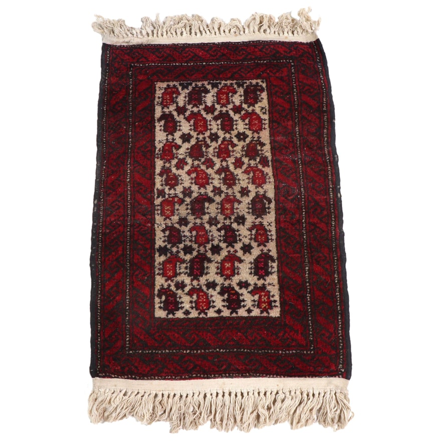1'7 x 3' Hand-Knotted Afghan Baluch Accent Rug