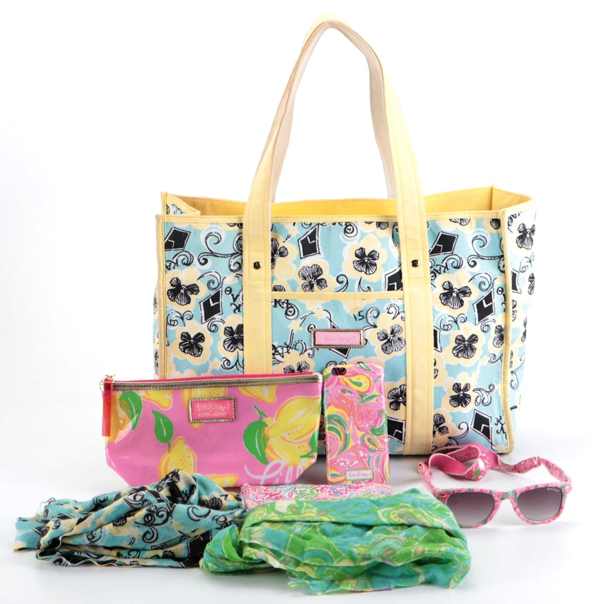 Lilly Pulitzer Kappa Alpha Theta Print Tote with Scarf and More Accessories