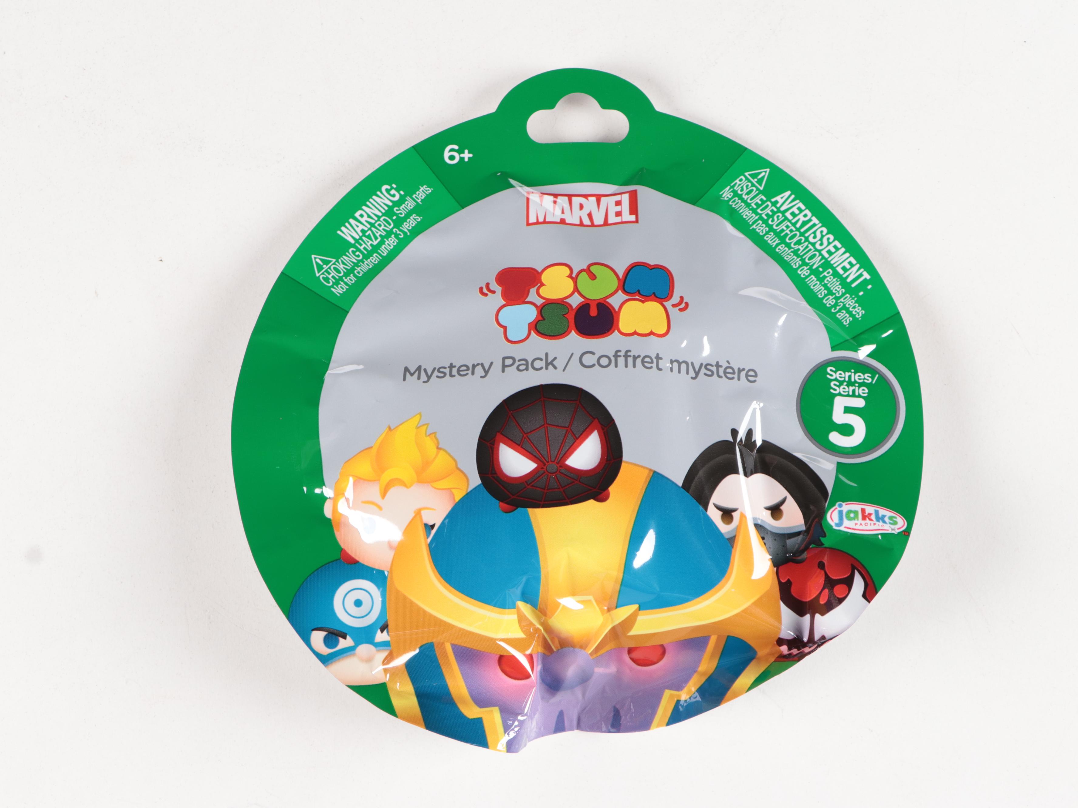Box of Marvel Themed Disney "Tsum Tsum" Mystery Packs by Jakks Pacific