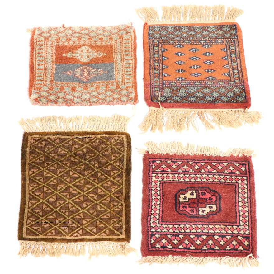 Hand-Knotted Turkish and Pakistani Geometric Floor Mats