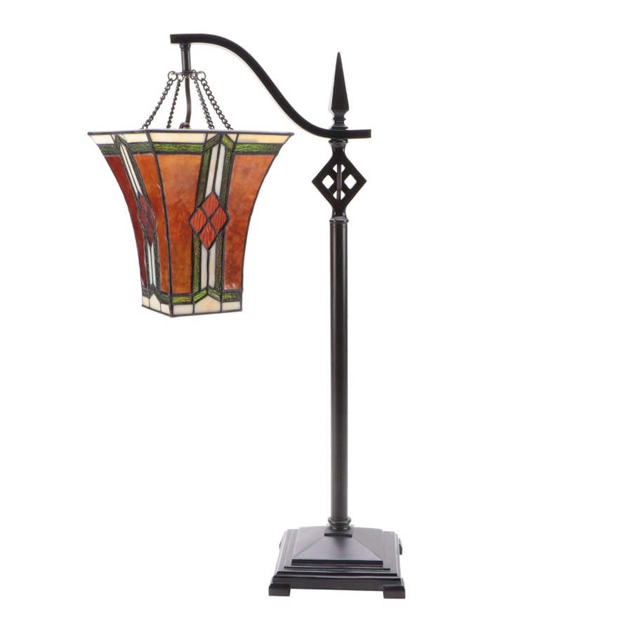 Arts and Crafts Style Stained Glass Oil Rubbed Bronze Table Lamp