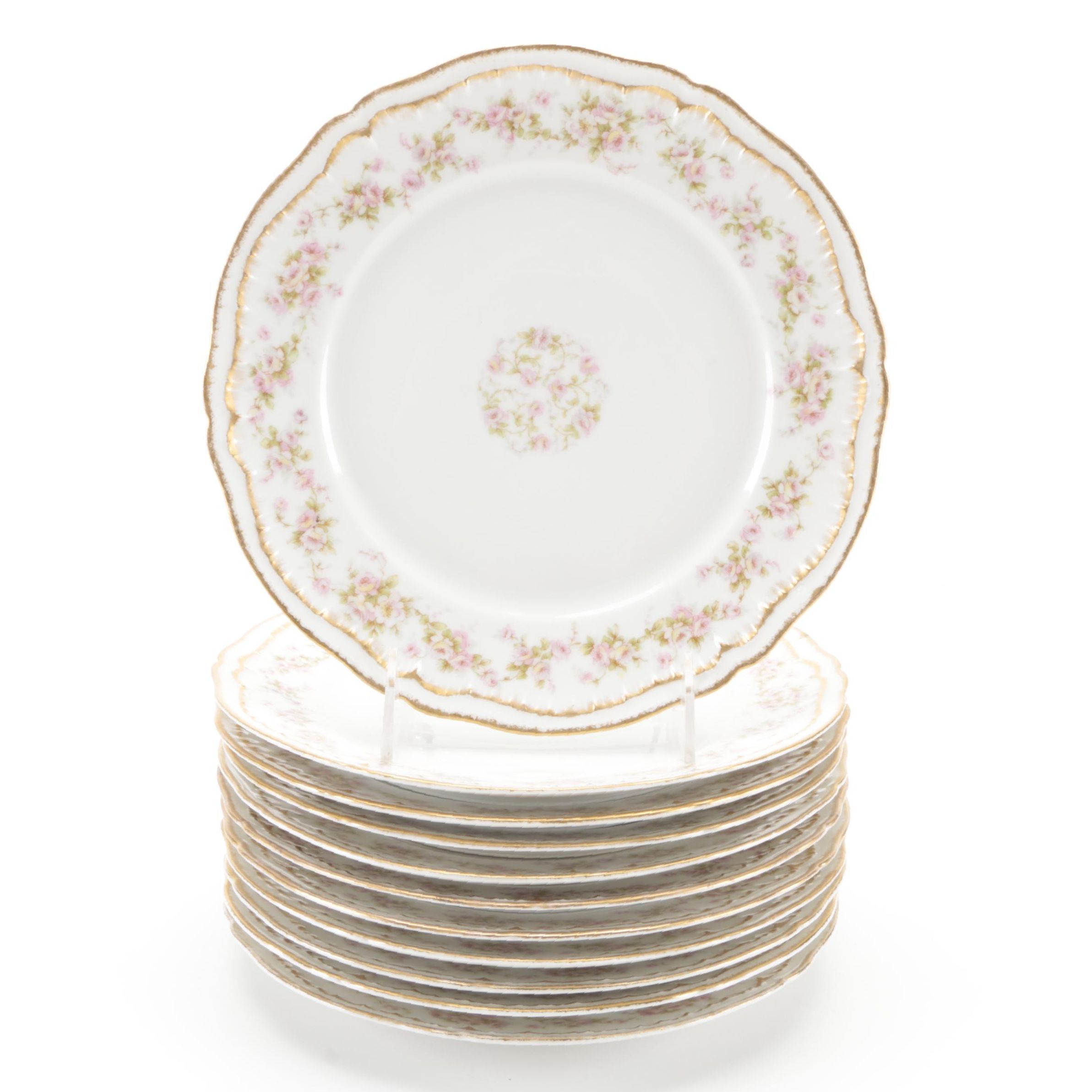 Theodore Haviland Limoges Floral Plates, Early 20th Century