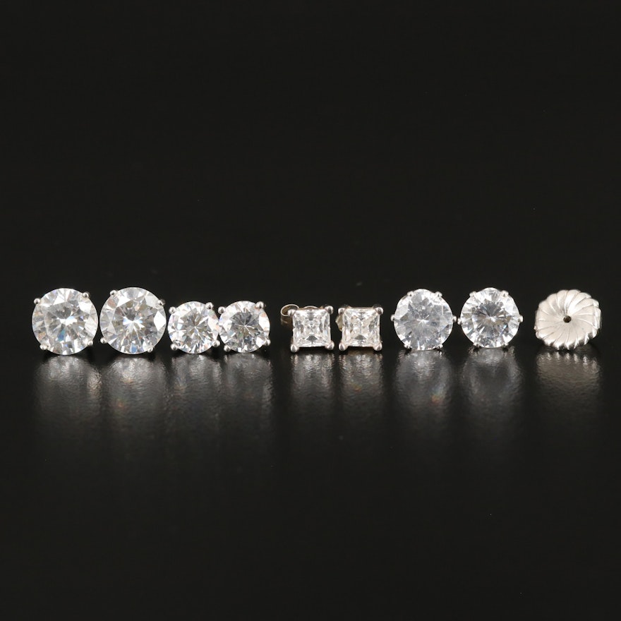 Cubic Zirconia Stud Earrings Including Sterling