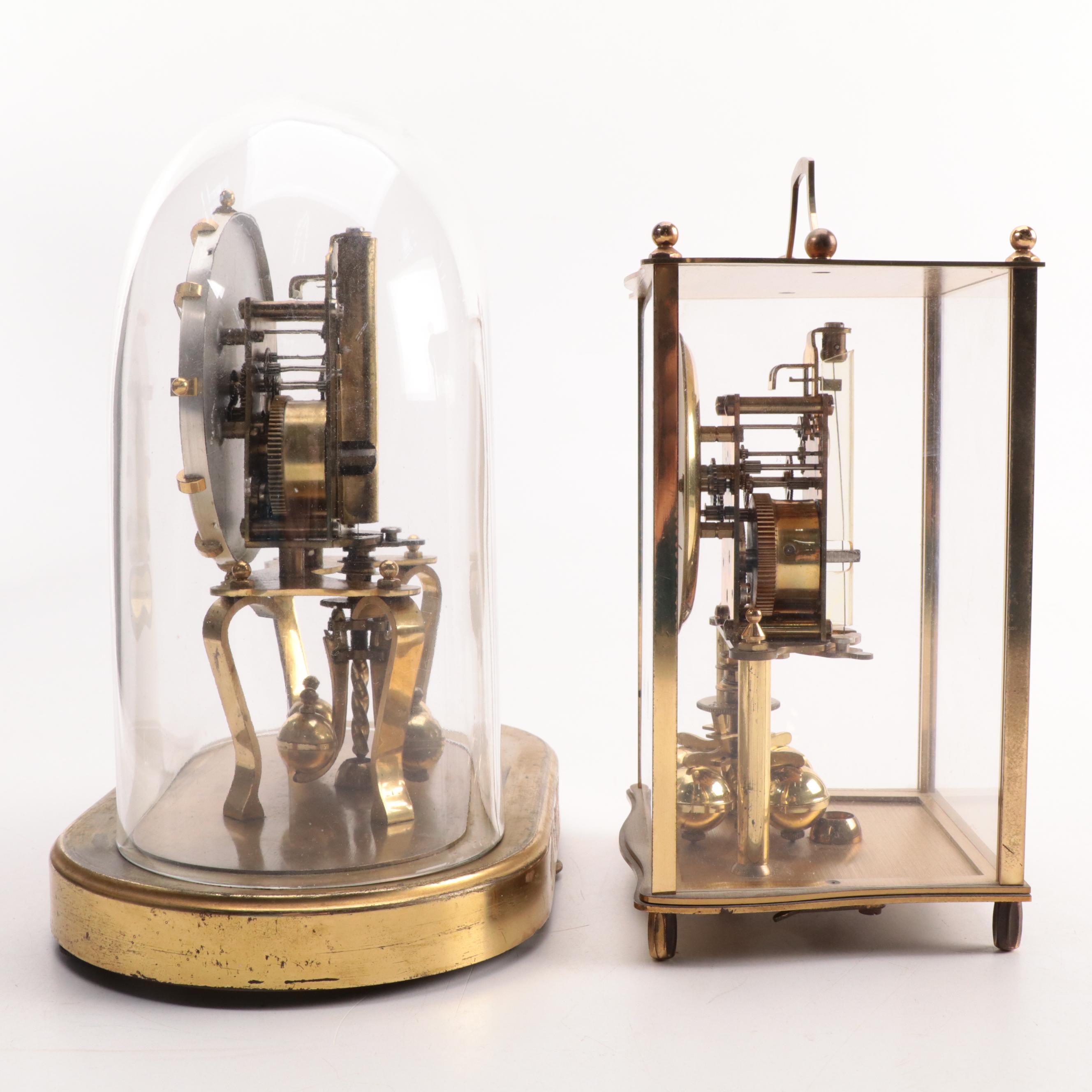 Kundo K&O Brass Anniversary Clock and Carriage Clock, Mid to Late 20th Century