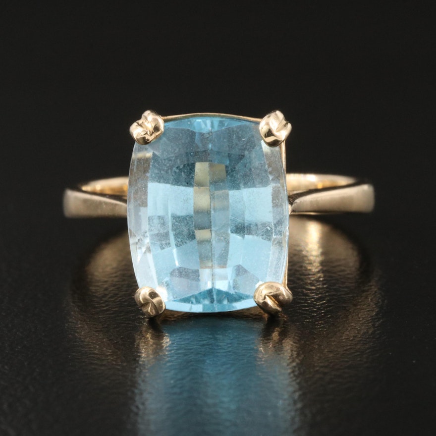 14K Sky Blue Topaz Ring