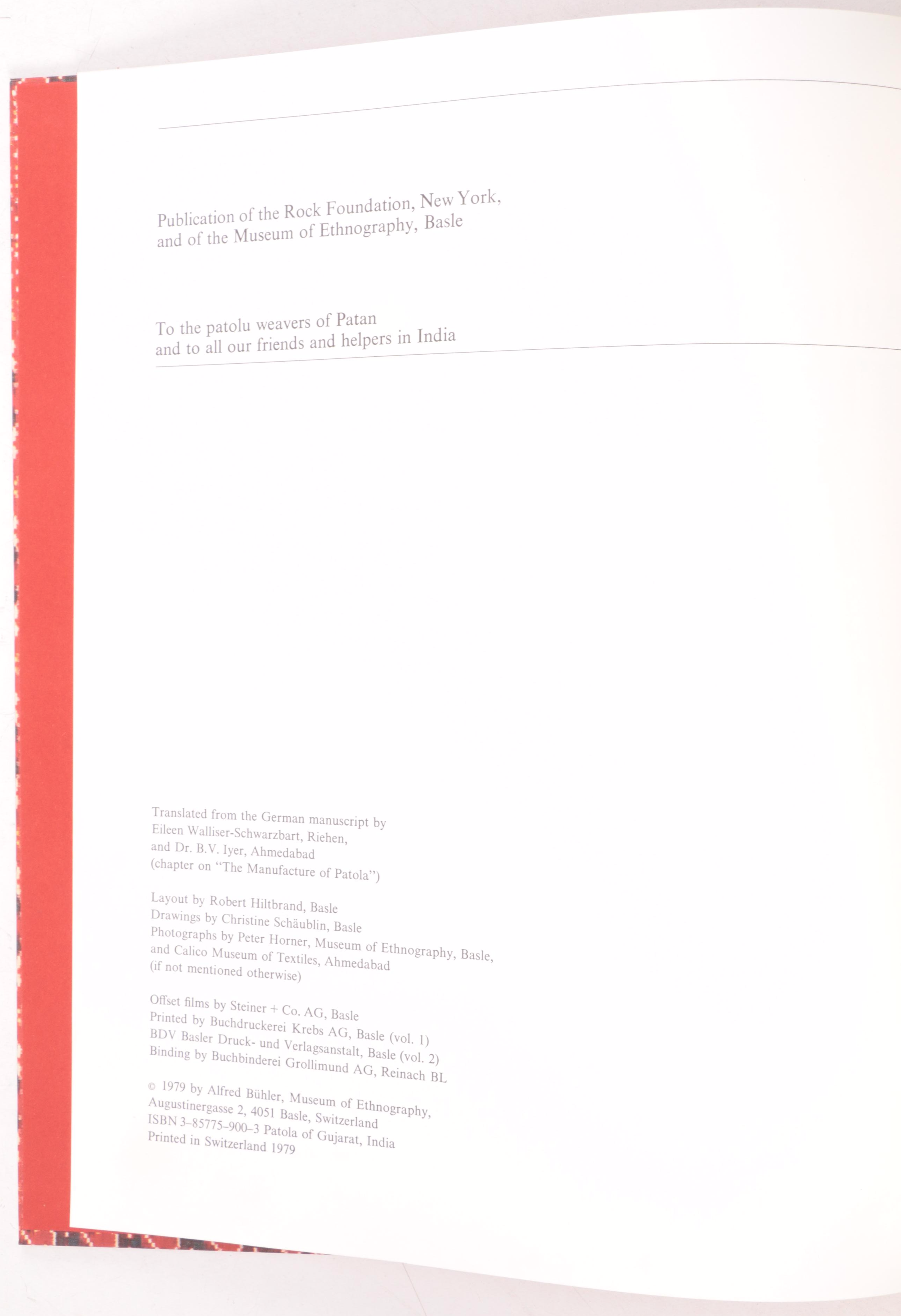 "The Patola of Gujarat" by A. Bühler and E. Fischer Two-Volume Box Set, 1979