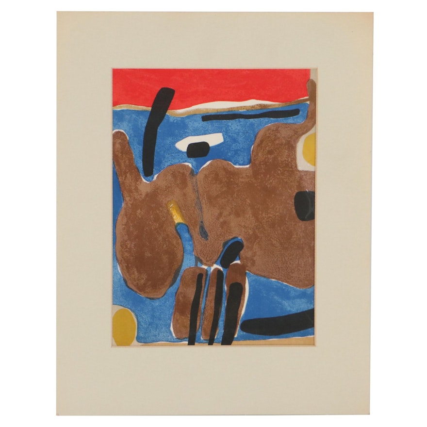 Maurice Estève Abstract Color Lithograph From "Prints from the Mourlot Press"