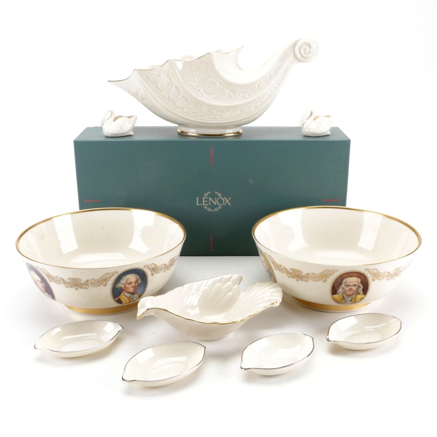 Lenox Bone China Serving Bowls and Table Accessories, Late 20th Century