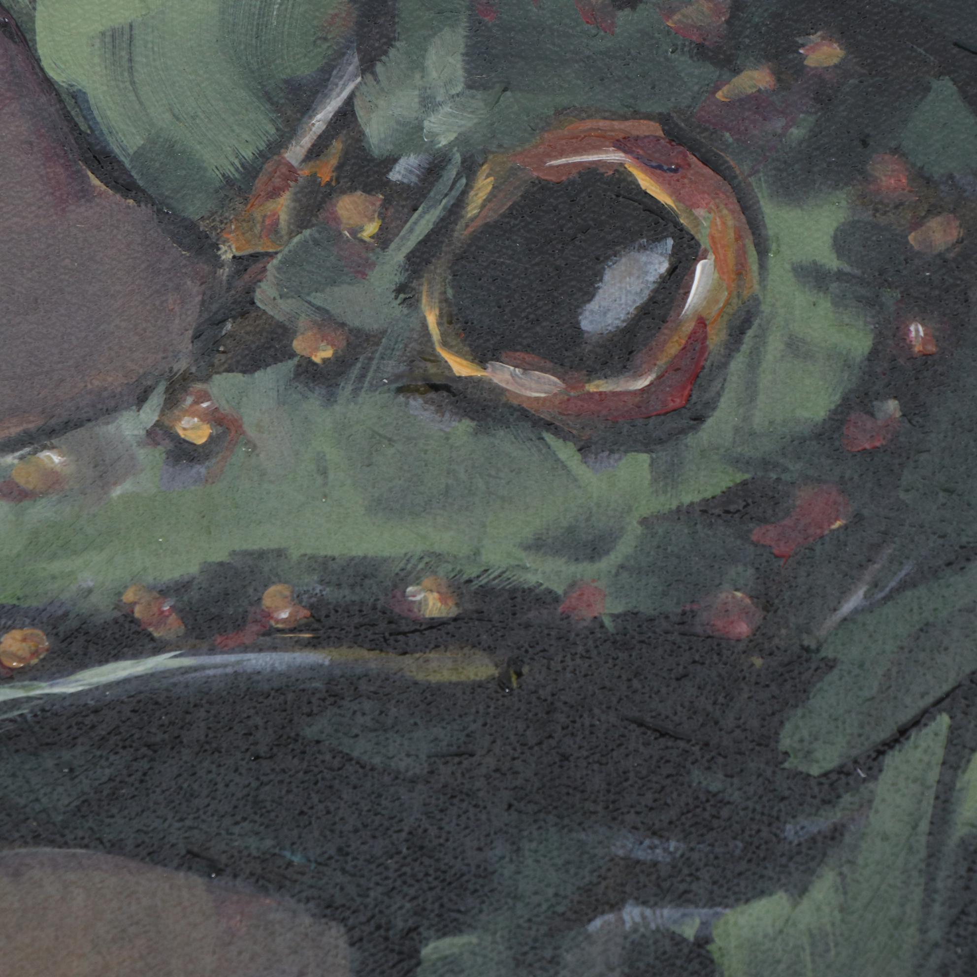 Alex Chavez Portrait Oil Painting of a Plague Doctor, 21st Century