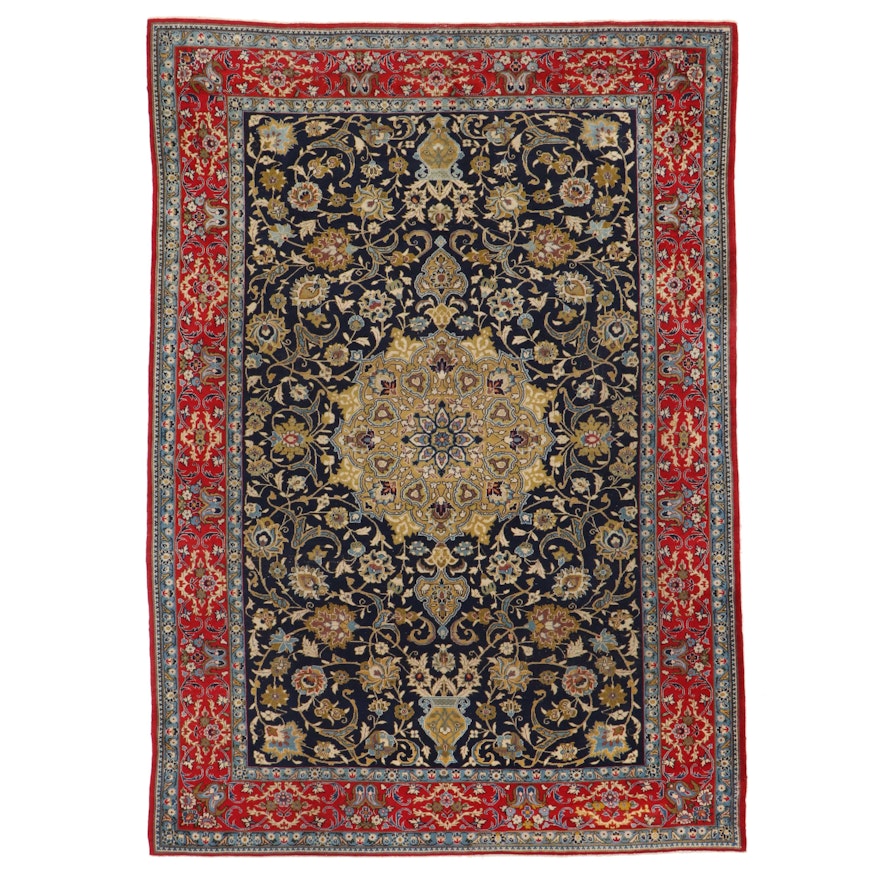 8'3 x 11'8 Hand-Knotted Persian Isphehan Rug, 1960s