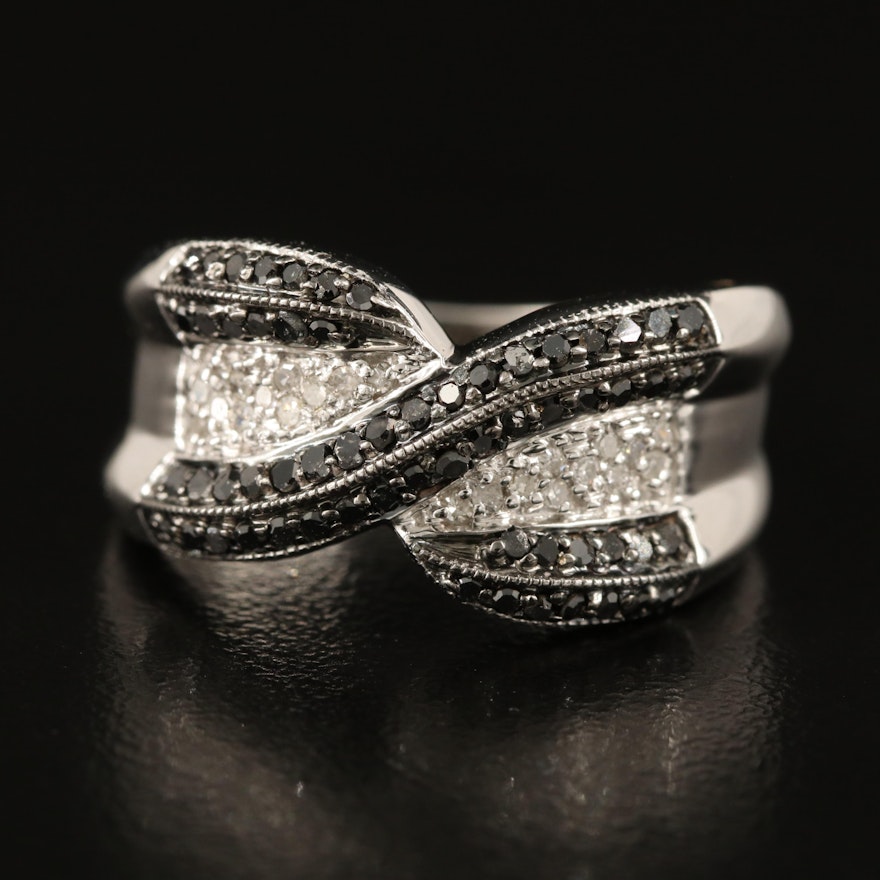 14K 0.58 CTW Diamond Crossover Ring