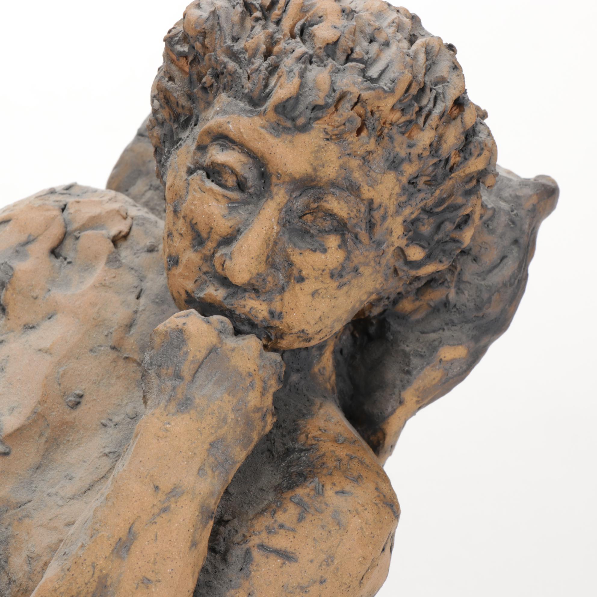 Patricia Pillitteri Ceramic Reclining Female Nude Sculpture