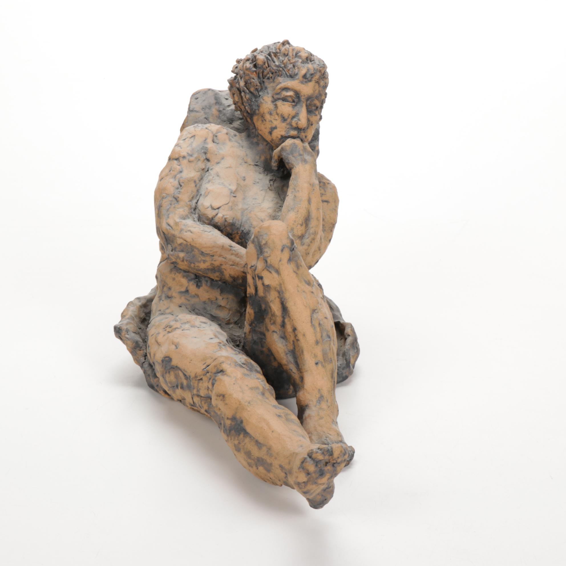Patricia Pillitteri Ceramic Reclining Female Nude Sculpture