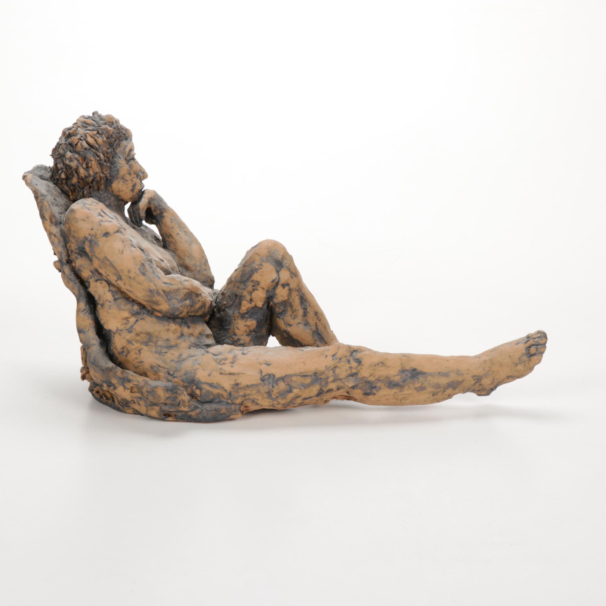 Patricia Pillitteri Ceramic Reclining Female Nude Sculpture