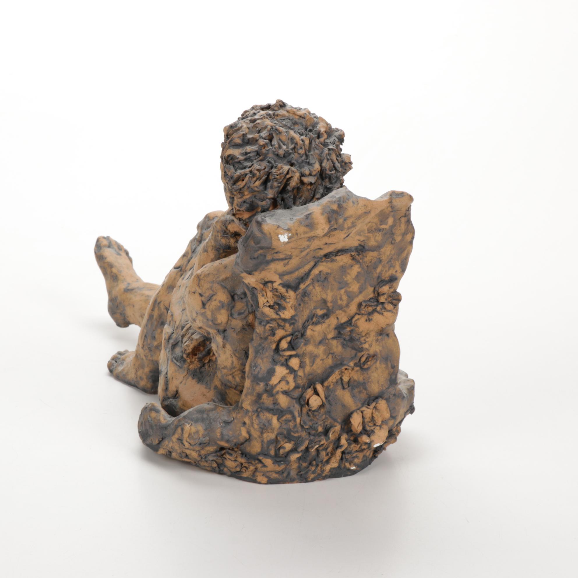 Patricia Pillitteri Ceramic Reclining Female Nude Sculpture