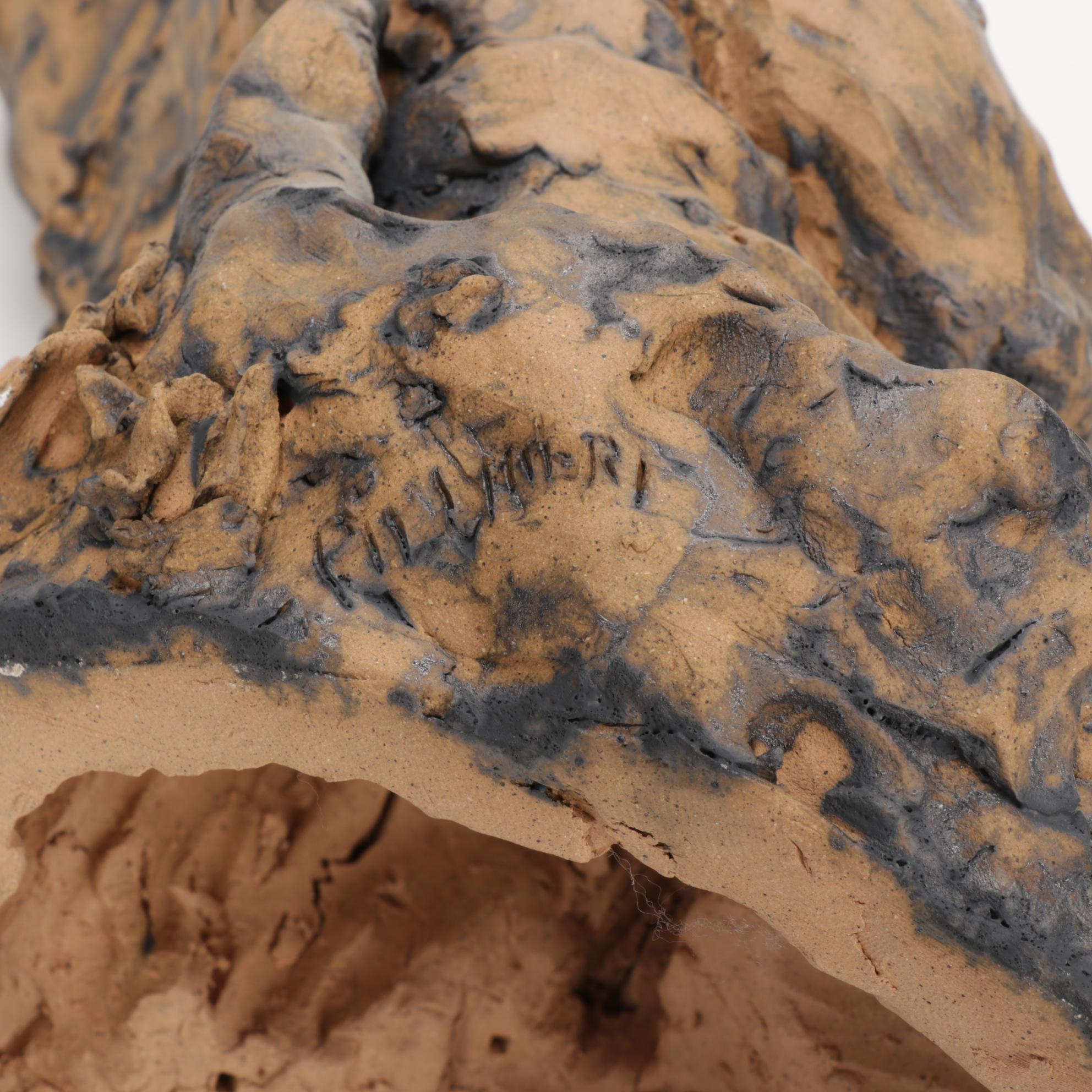 Patricia Pillitteri Ceramic Reclining Female Nude Sculpture