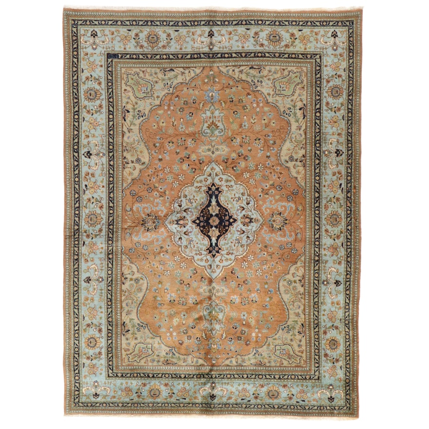 6'11 x 9'6 Hand-Knotted Persian Tabriz Rug, 1970s
