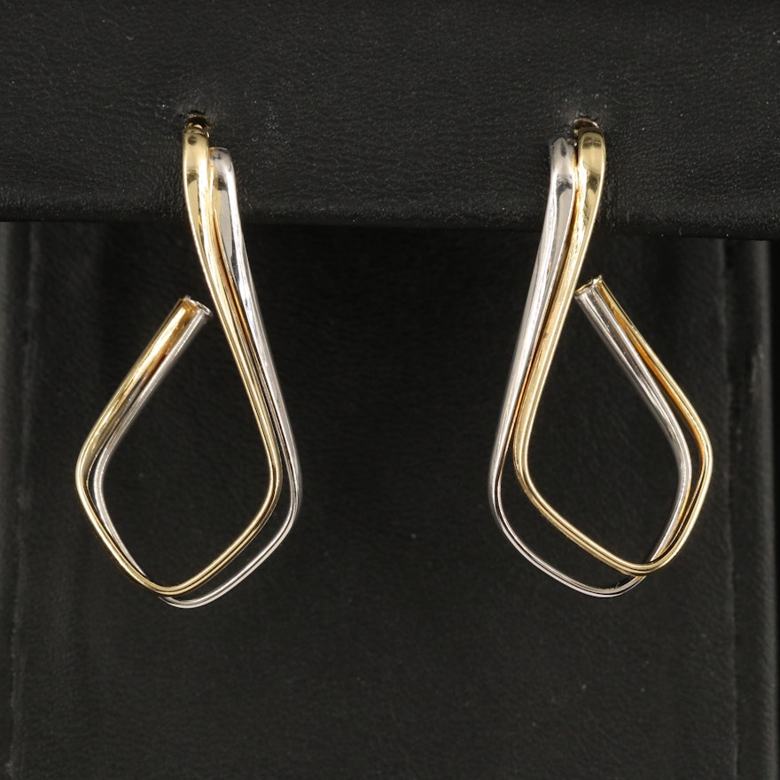 Italian 14K Two-Tone Earrings