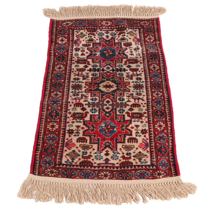 2'2 x 3'10 Hand-Knotted Caucasian Kazak Accent Rug