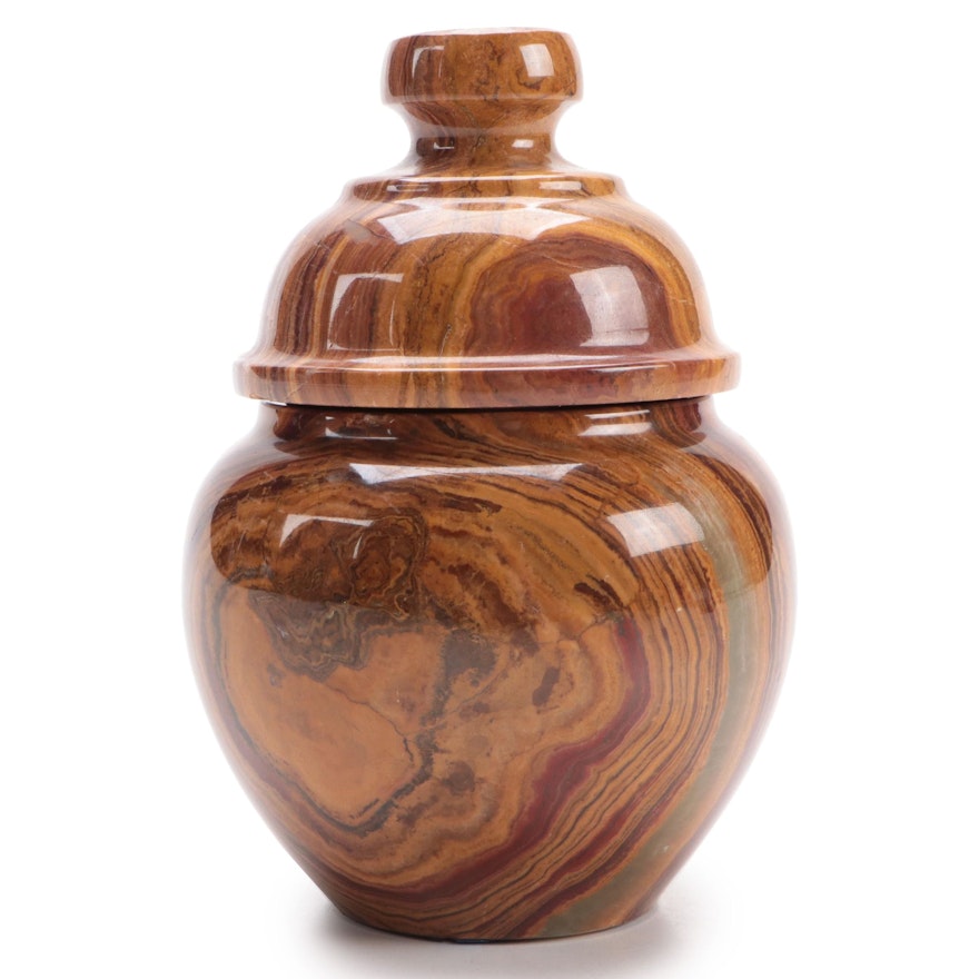 Pakistani Polished Brown Onyx Calcite Jar