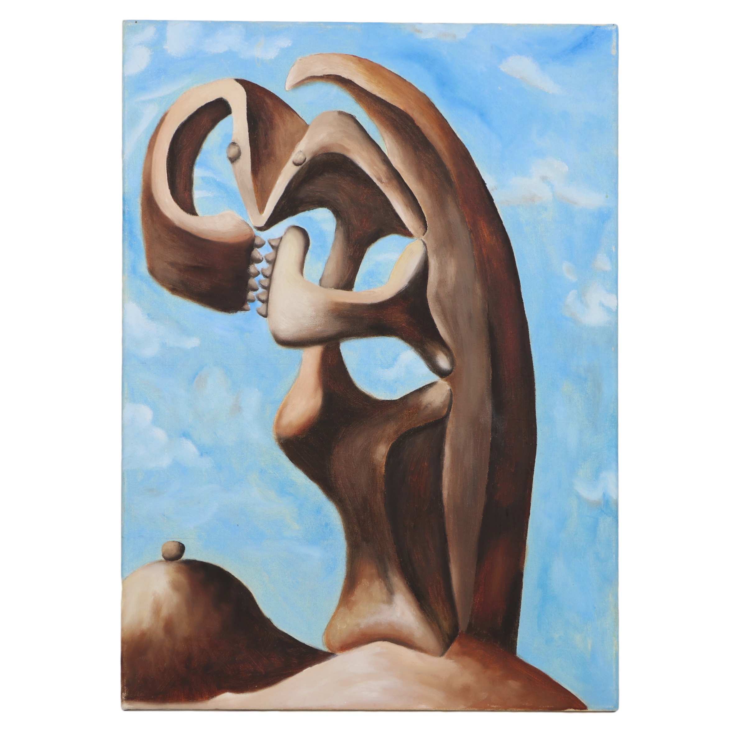 Oil Painting After Pablo Picasso "Abstraction: Background with Blue Cloudy Sky"