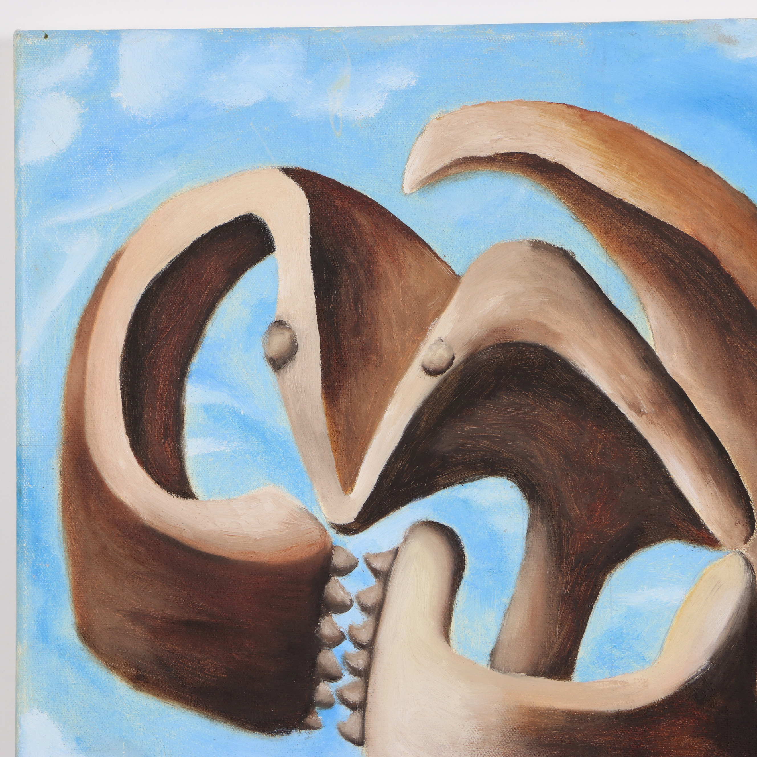 Oil Painting After Pablo Picasso "Abstraction: Background with Blue Cloudy Sky"