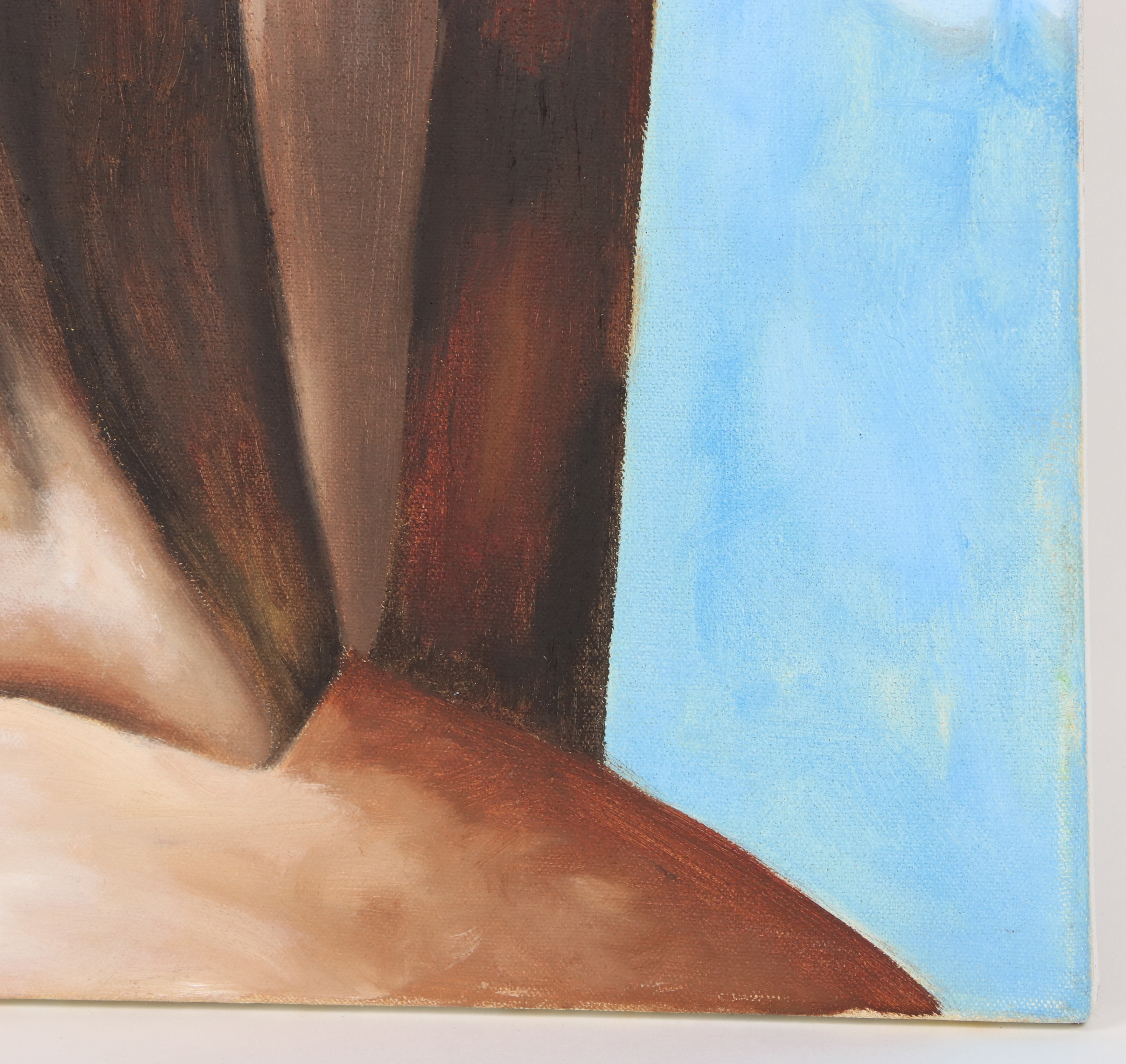 Oil Painting After Pablo Picasso "Abstraction: Background with Blue Cloudy Sky"