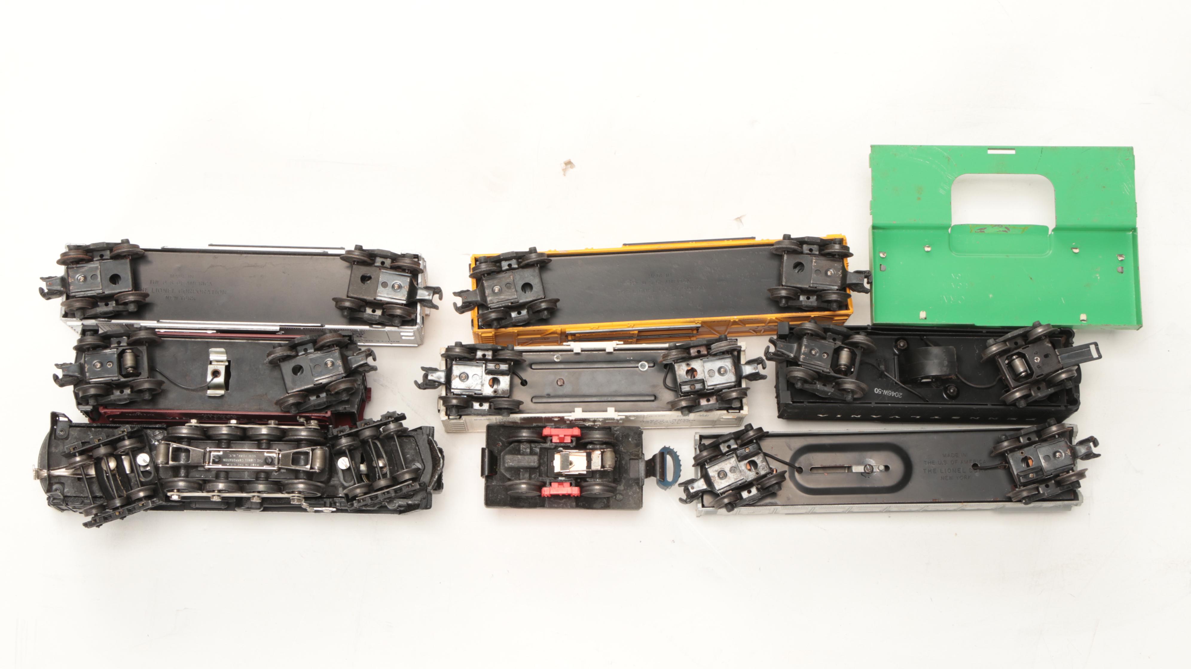 Lionel "O" Gauge Model RR Steam Locomotive, Freight Cars, Accessories, 1950s