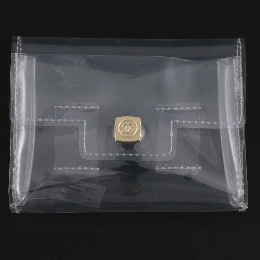 Chanel Promotional Clear PVC Belt Bag with Magnetic Flap Closure in Box