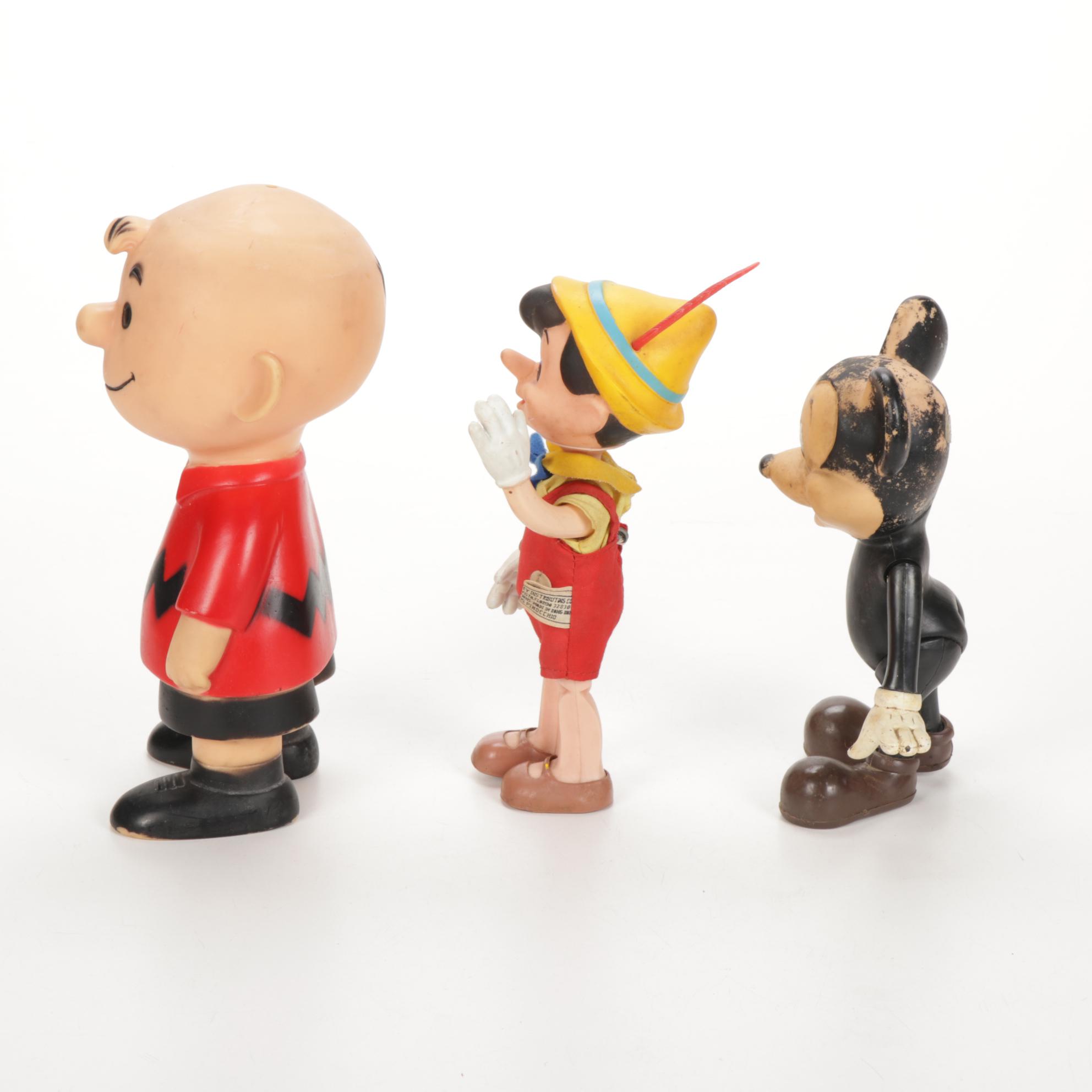Walt Disney Collectibles Featuring Mickey Mouse Bank and Other Toys