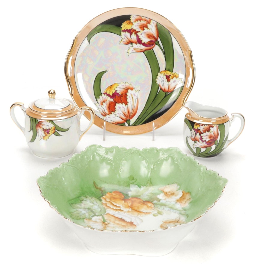 Noritake Lusterware  and German Mitterteich Hand-Painted Tablware