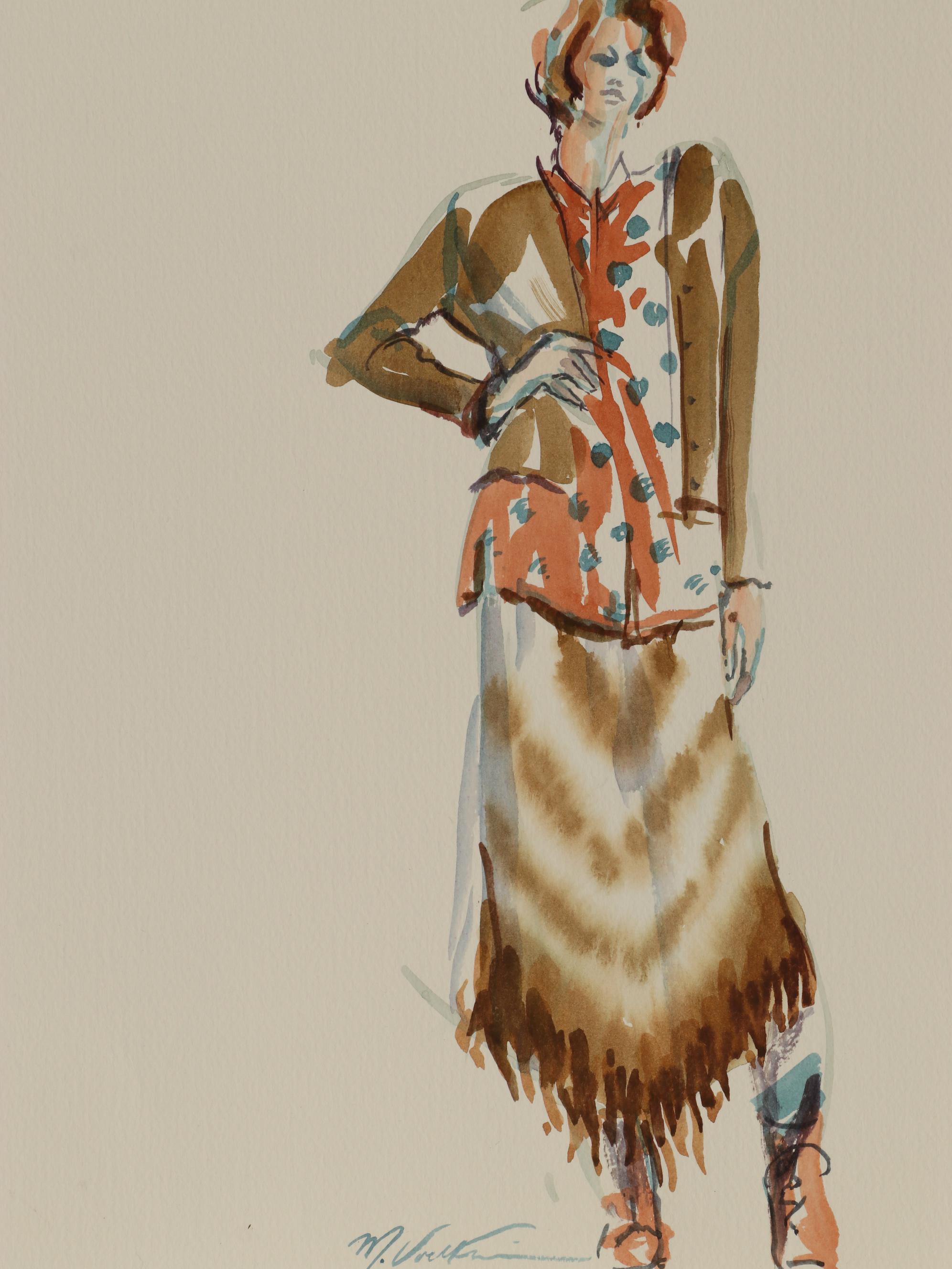 Margaret Voelker-Ferrier Watercolor Fashion Illustrations