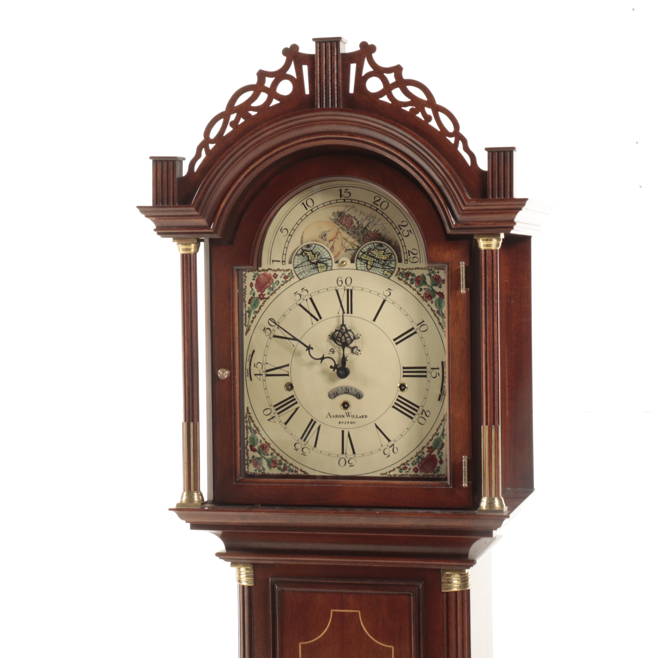 Sligh Federal Style "Aaron Willard" Reproduction Mahogany Grandfather Clock