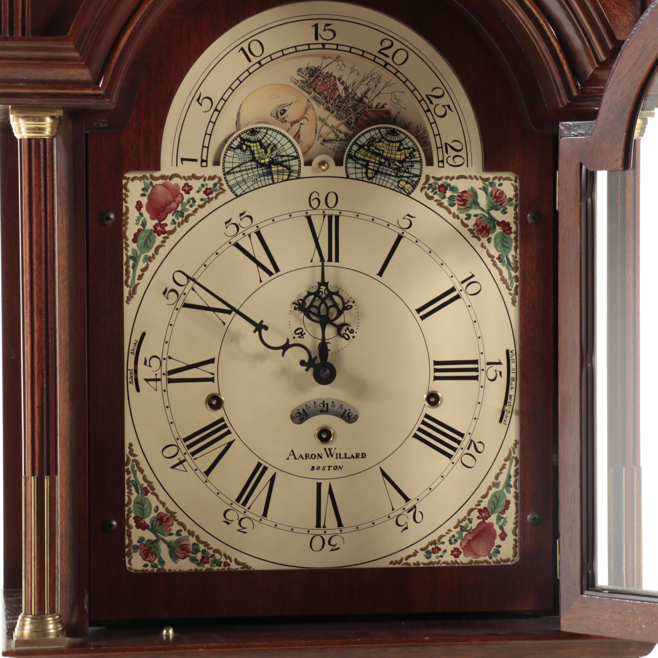 Sligh Federal Style "Aaron Willard" Reproduction Mahogany Grandfather Clock