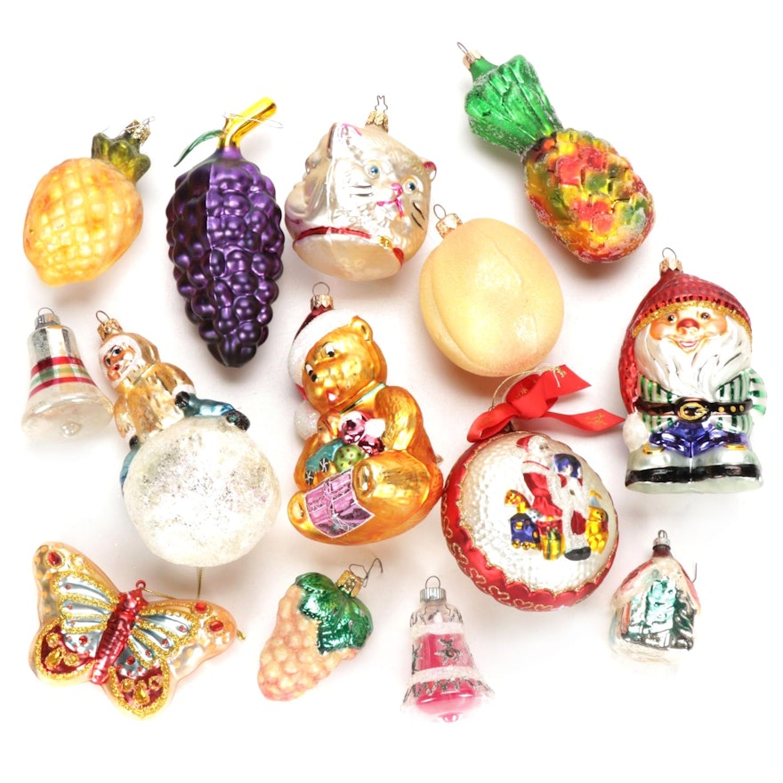 Shiny Brite and Other Glass Ornaments, Mid 20th Century