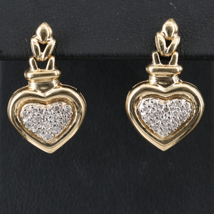 14K 0.52 CTW Diamond Cluster Heart Earrings