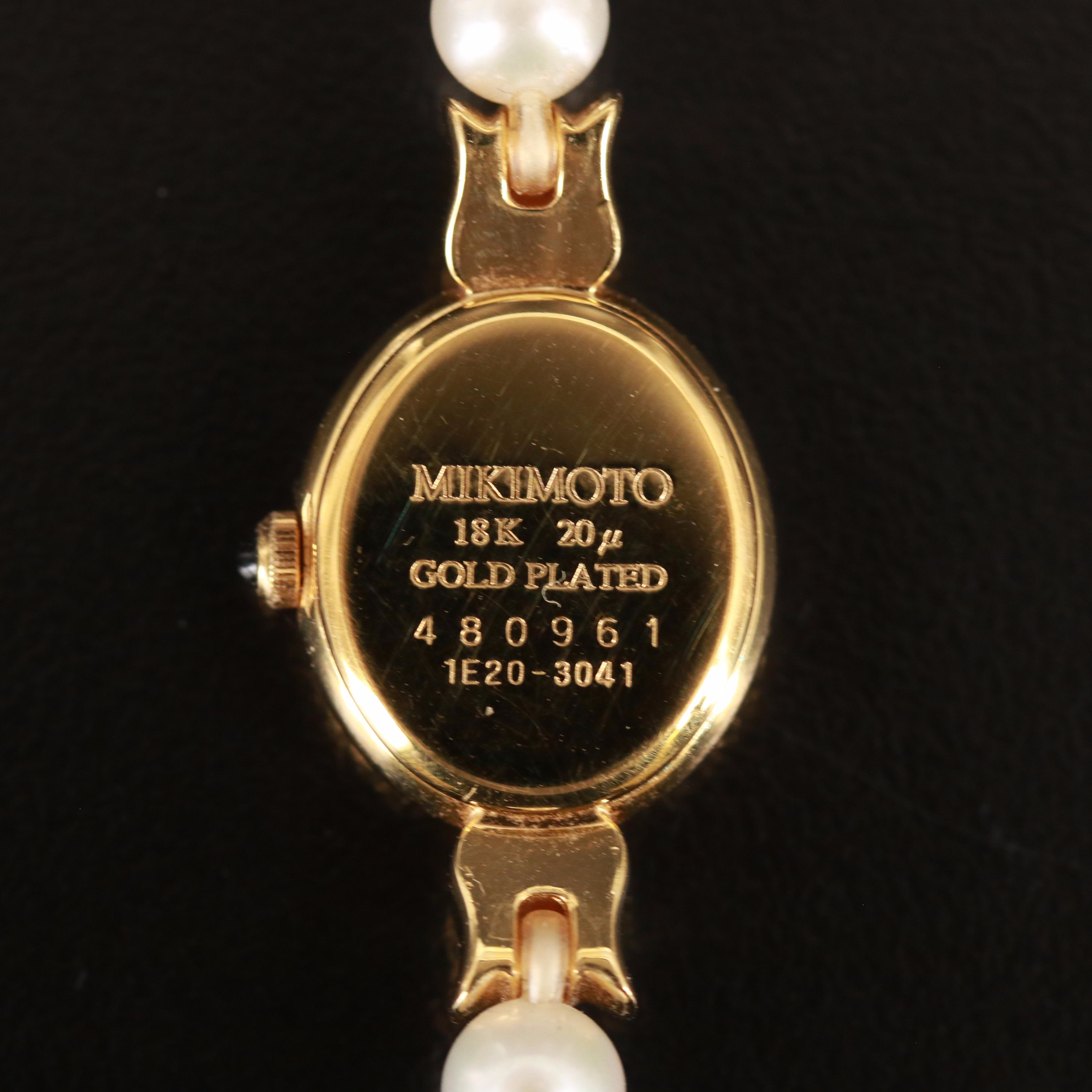 Mikimoto Pearl 18K Gold Plated Quartz Watch