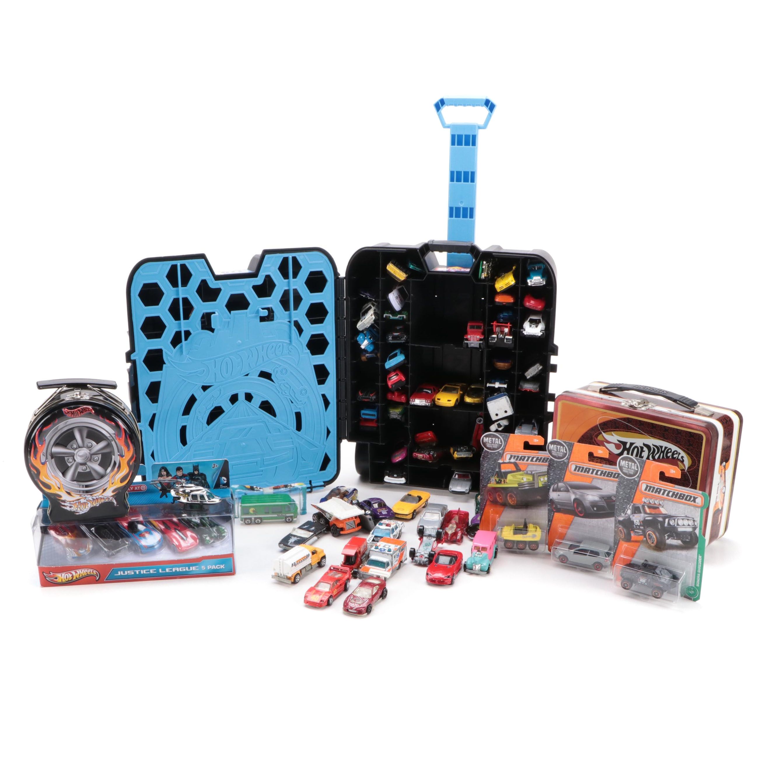 Mattel "Hot Wheels" & "Matchbox" Cars, "Hot Wheels" Lunch Box, Storage Case