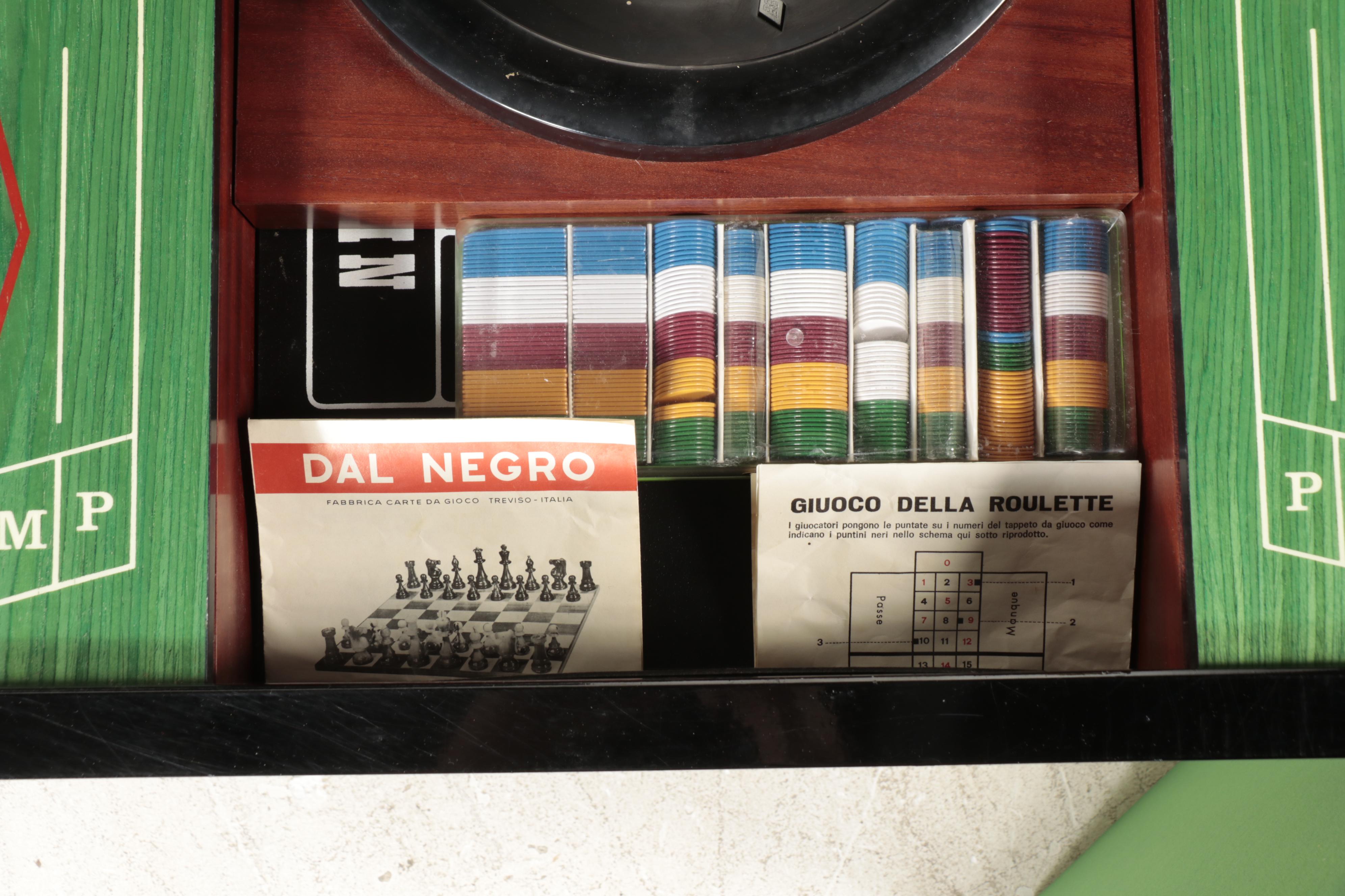Italian-Made Polygam "Las Vegas" Marquetry Games Table, Late 20th Century
